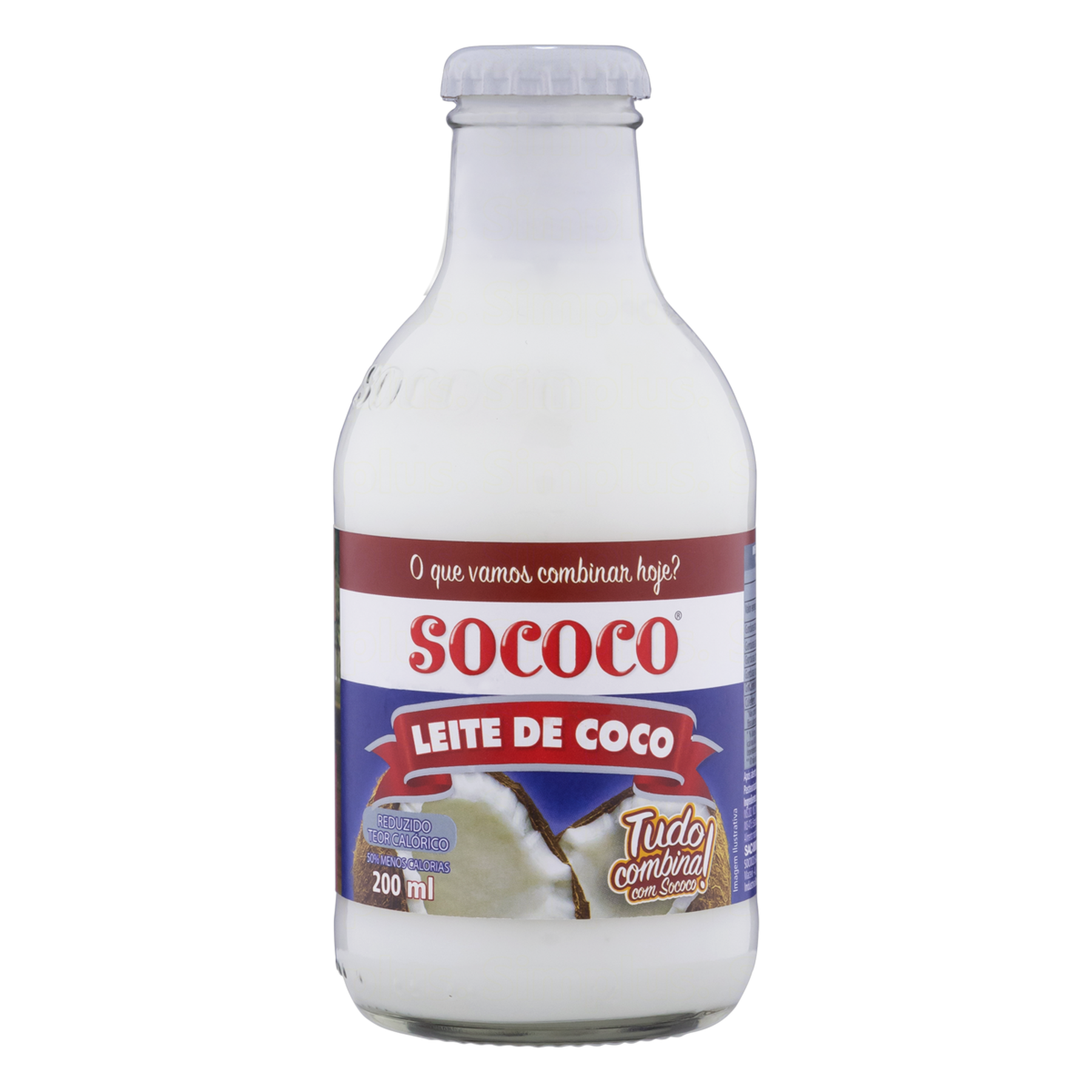 Leite de Coco Reduzido Teor Calórico Sococo Vidro 200ml