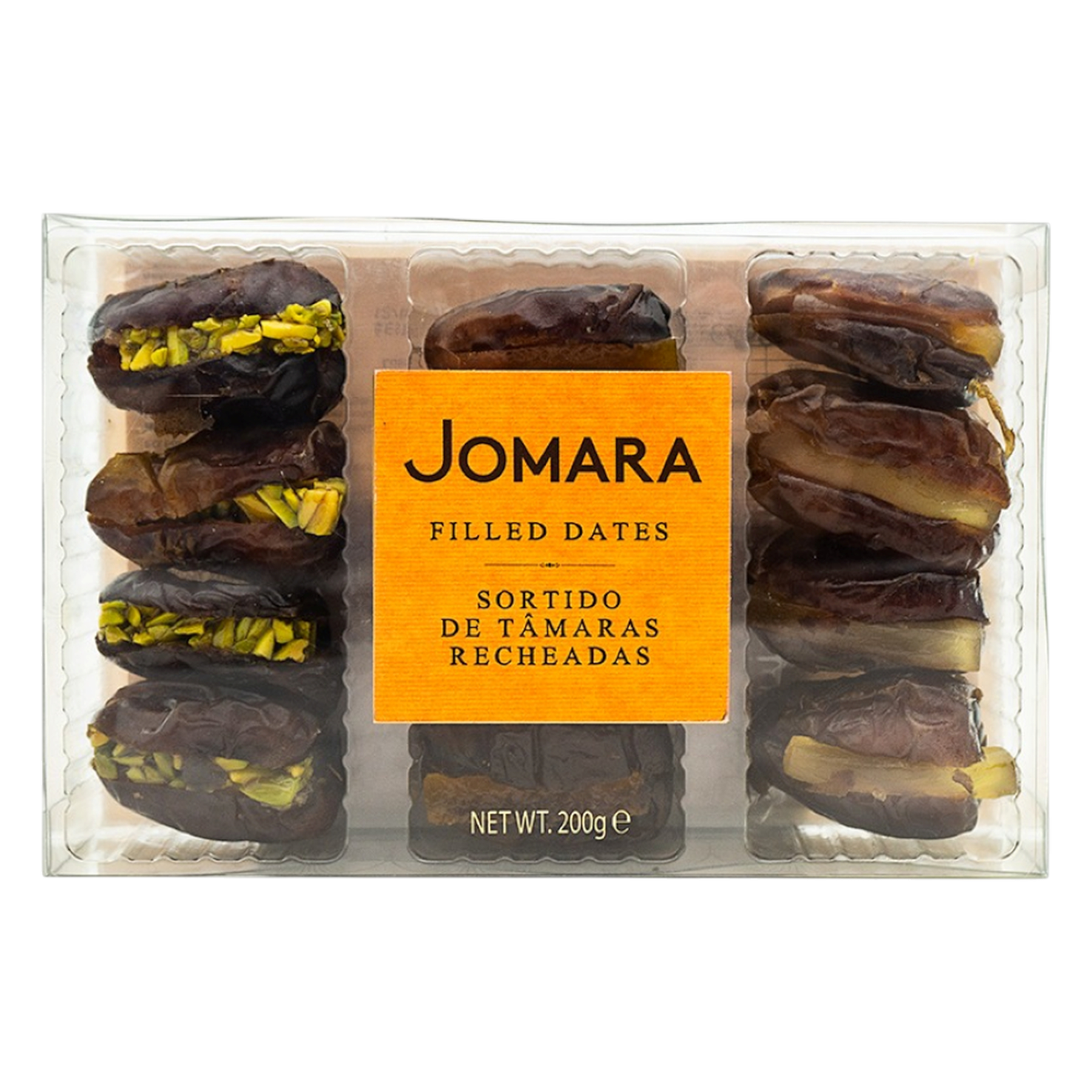 T&acirc;mara Recheada Mix Gengibre Laranja e Pistache Jomara 200g