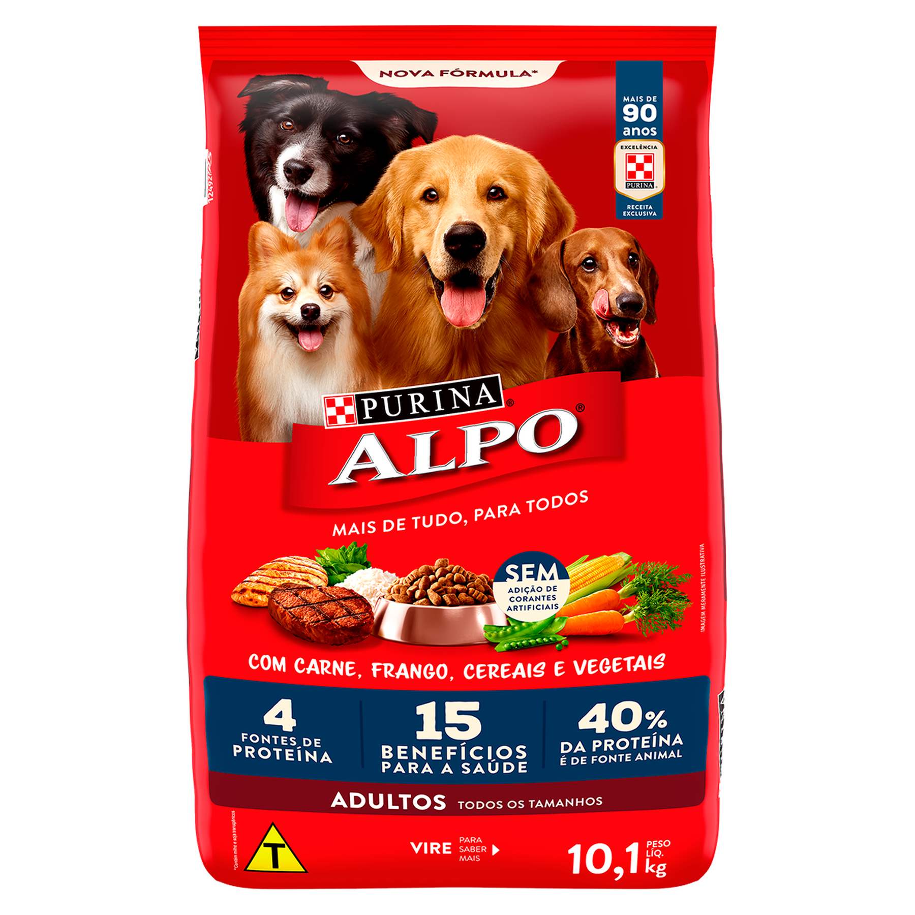 Alimento para Cães Adultos Carne com Vegetais Purina Alpo Receitas Caseiras Pacote 10,1kg