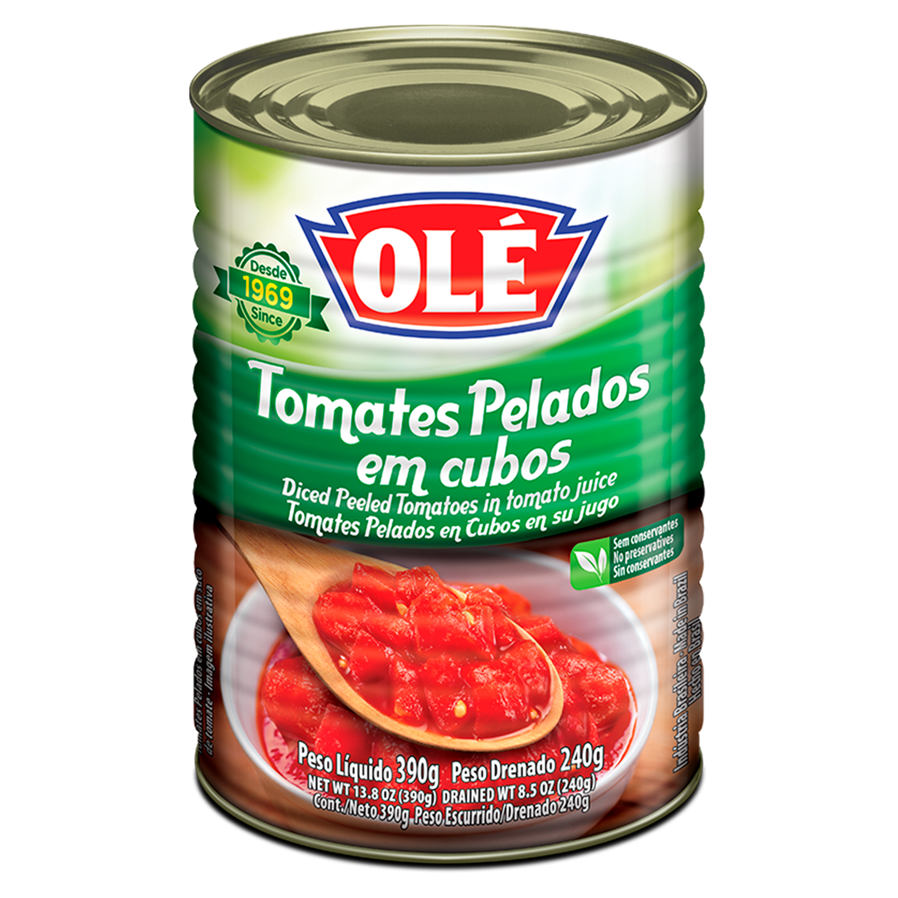 Tomate Pelado em Cubos Olé Lata 390g