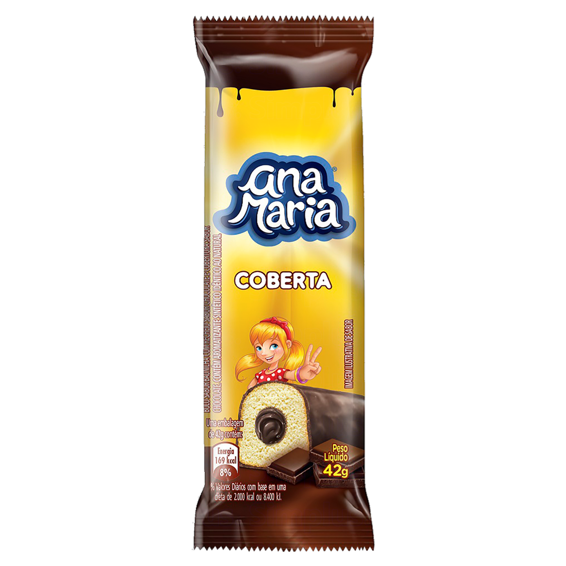 Bolo Baunilha Recheio e Cobertura Chocolate Ana Maria Pacote 42g