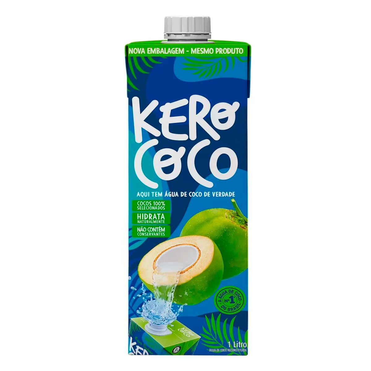 &Aacute;gua de Coco Reconstitu&iacute;da Kero Coco Caixa 1l