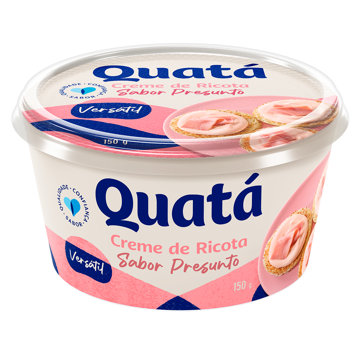 Creme de Queijo Ricota Presunto Quat&aacute; Pote 150g
