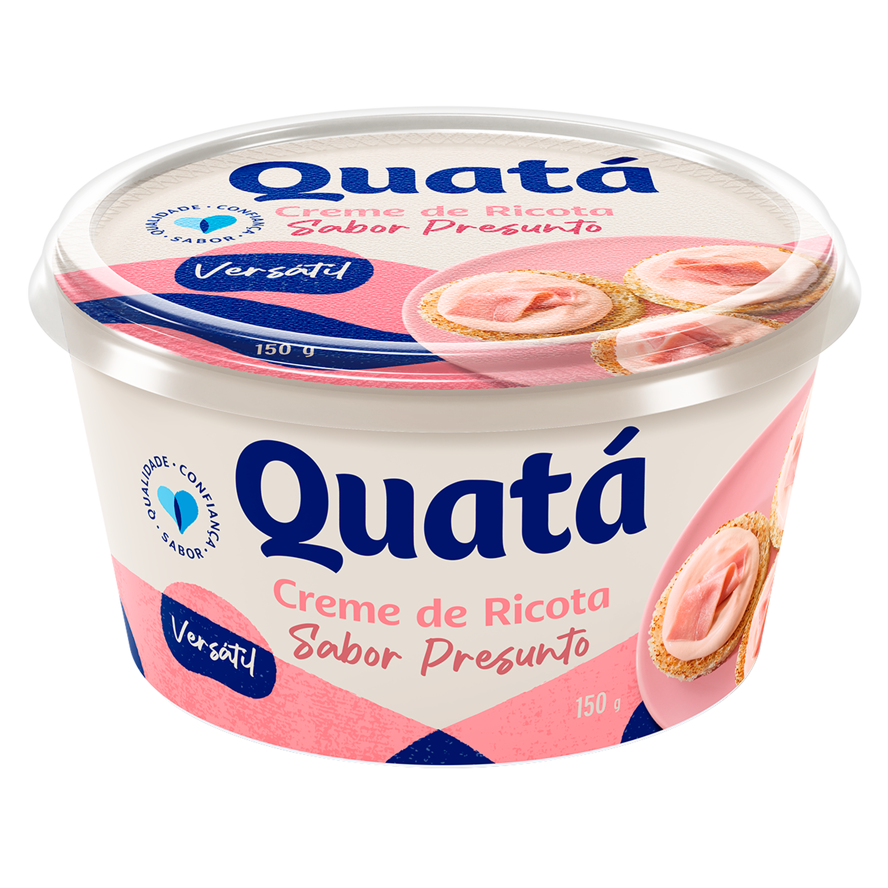 Creme de Queijo Ricota Presunto Quat&aacute; Pote 150g
