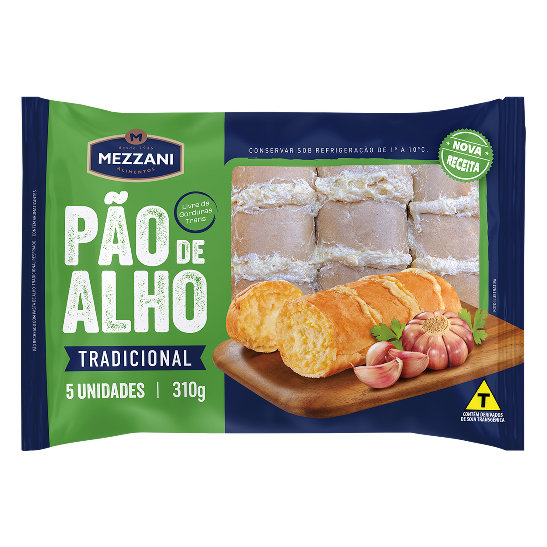 P&atilde;o de Alho Tradicional Mezzani Pacote 310g&nbsp;