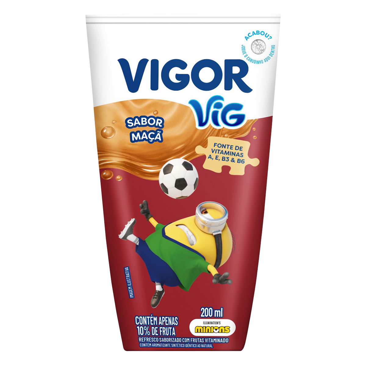 Refresco Ado&ccedil;ado Ma&ccedil;&atilde; Vig Vigor Caixa 200ml