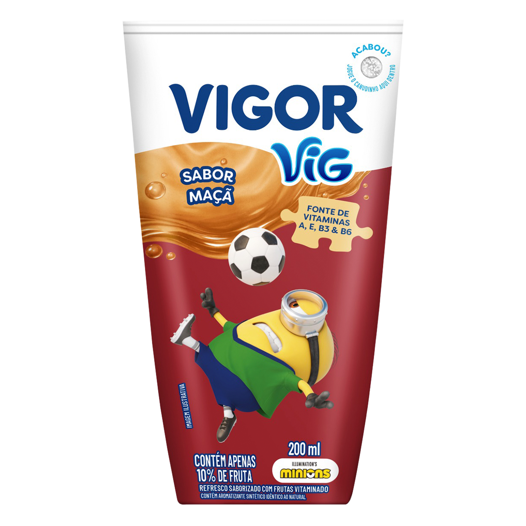 Refresco Ado&ccedil;ado Ma&ccedil;&atilde; Vig Vigor Caixa 200ml