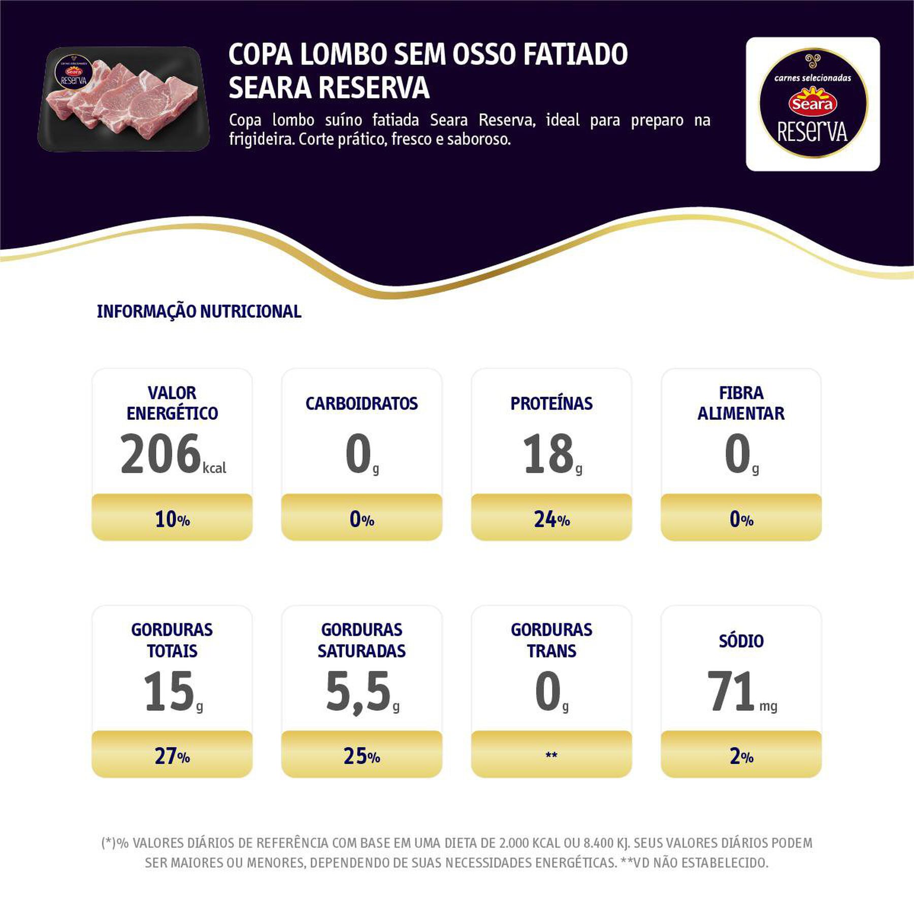 Copa Lombo Seara Pedaço Bandeja aprox. 500g