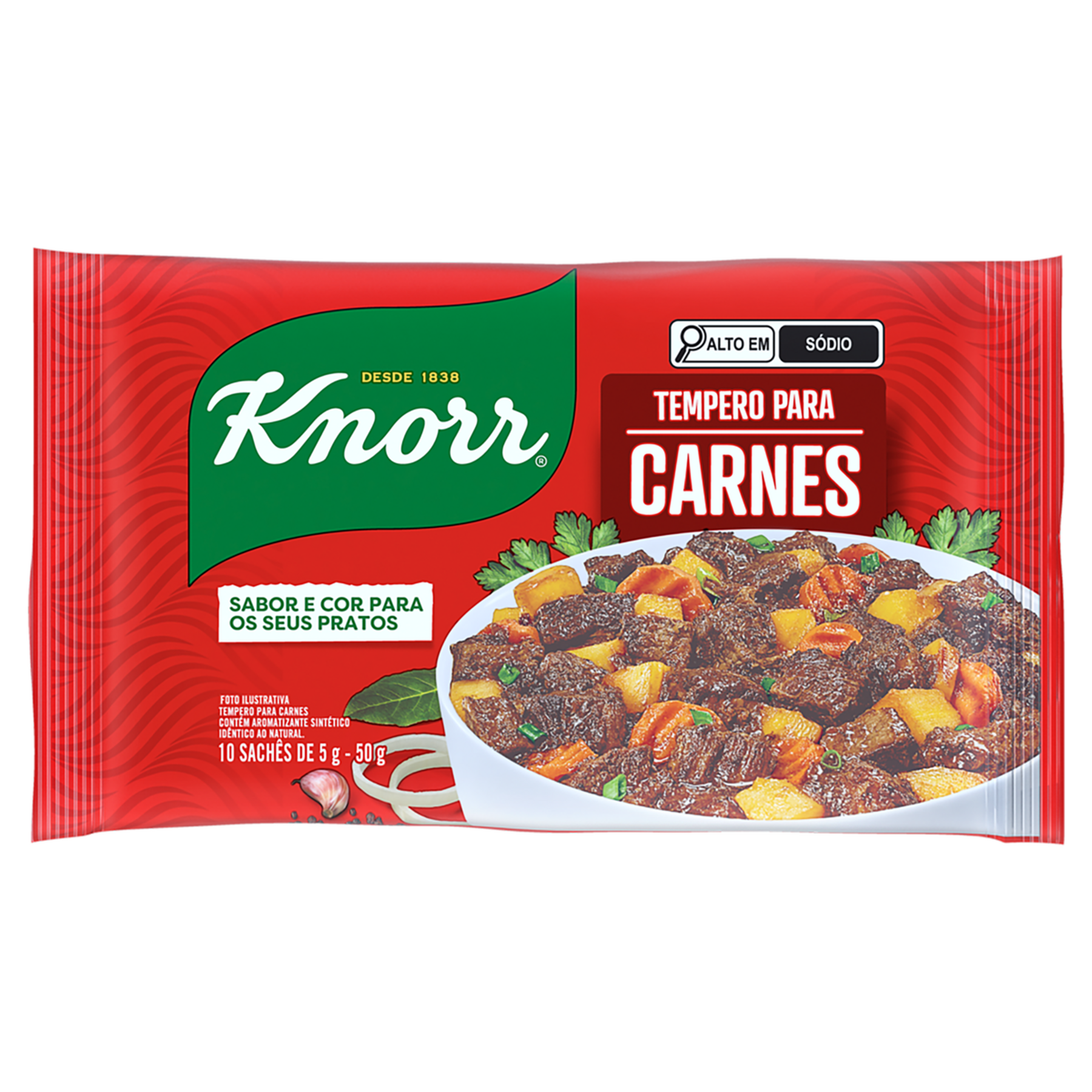 Tempero em P&oacute; para Carnes Knorr Pacote 50g C/10 Unidades