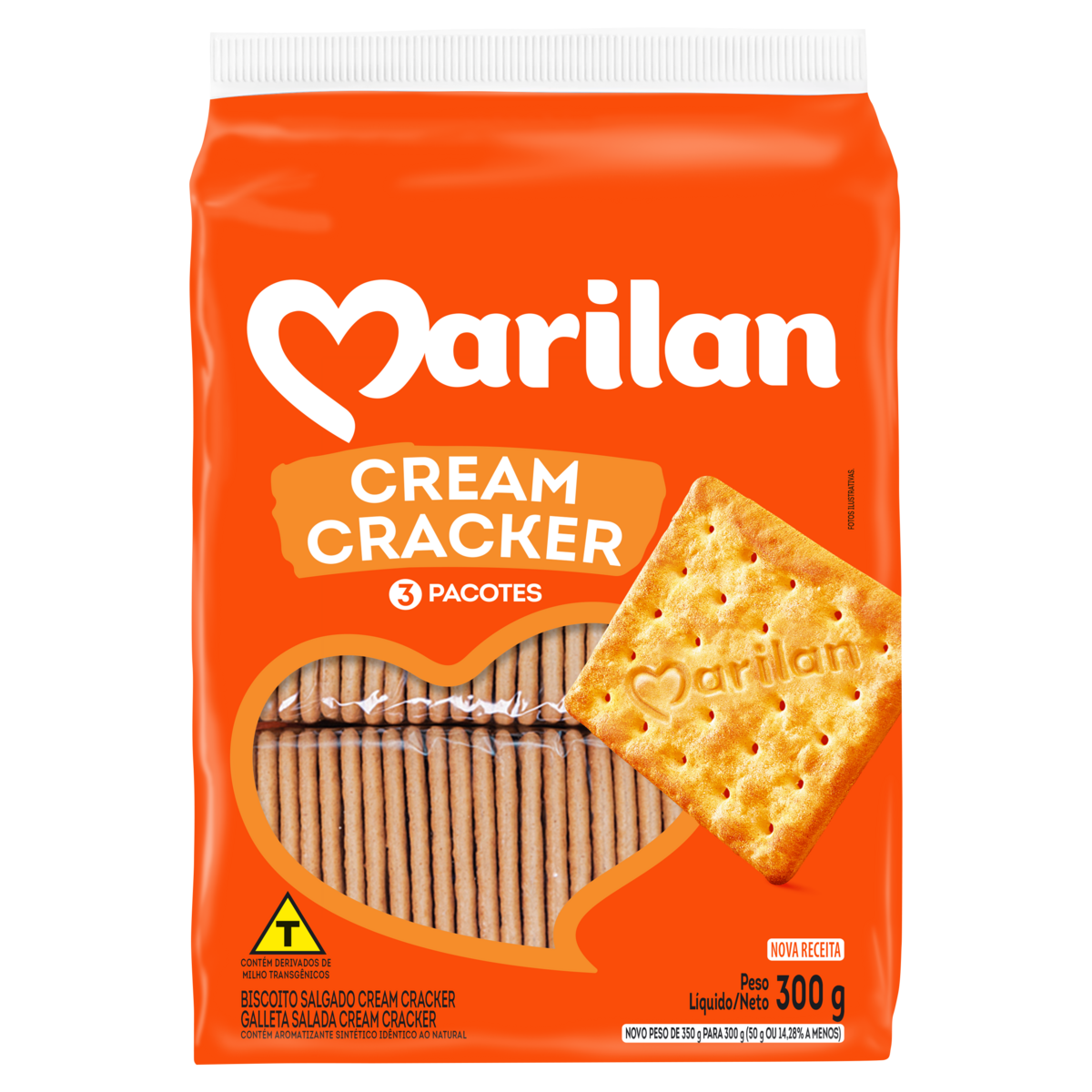 Biscoito Cream Cracker Tradicional Marilan Pacote 300g