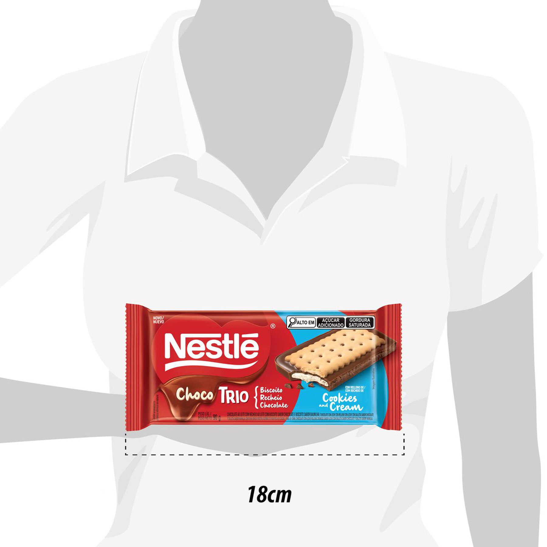 Chocolate Chocotrio Nestlé Cookies & Cream 90g