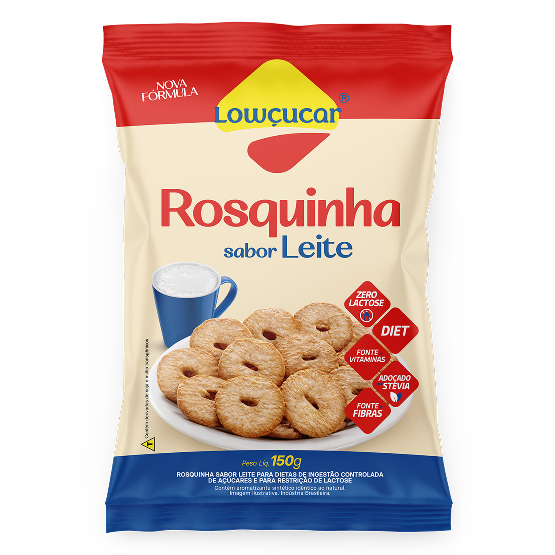 Biscoito Rosquinha Leite Zero Lactose Lowçucar Pacote 150g