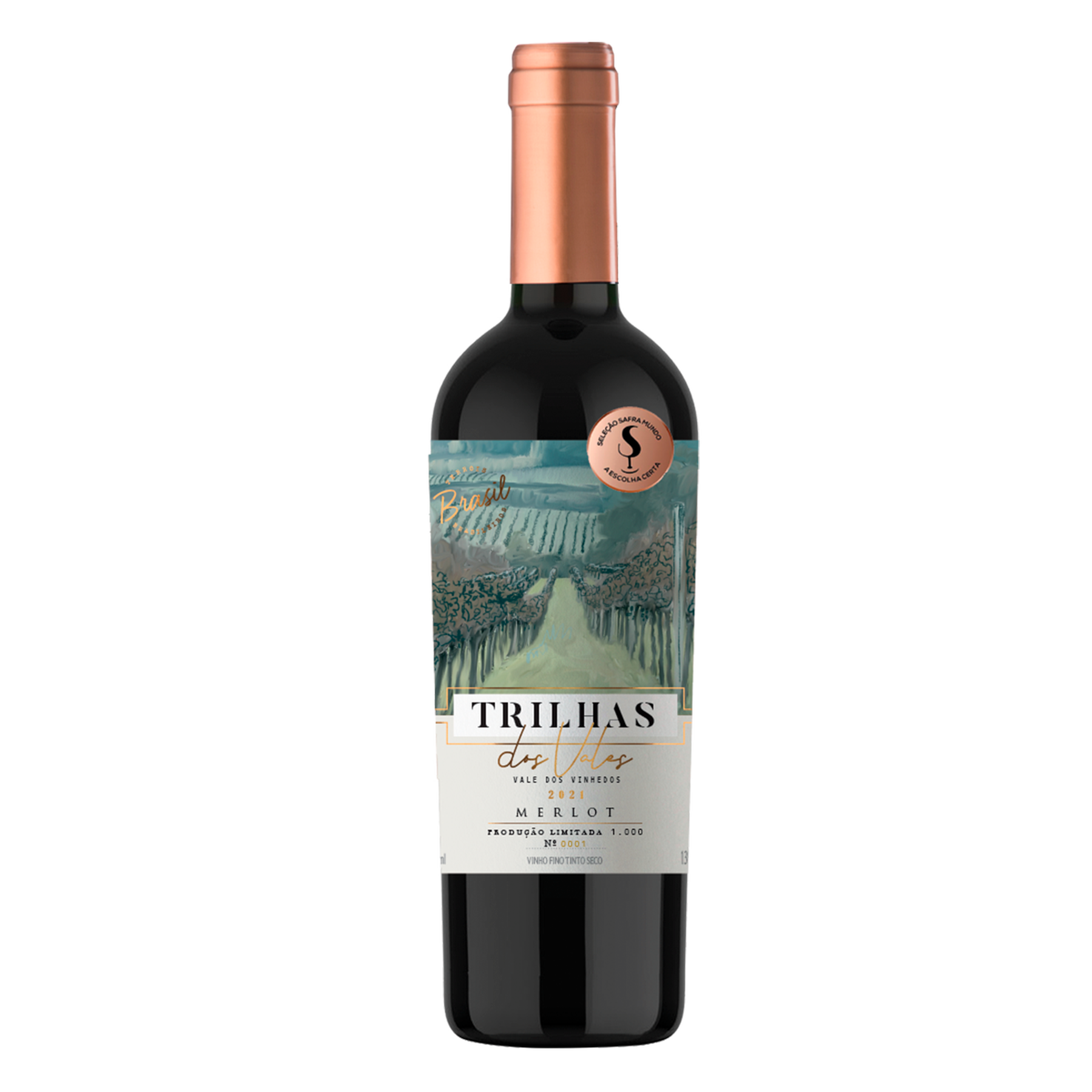 Vinho Tinto Merlot Trilhas dos Vales Garrafa 750ml
