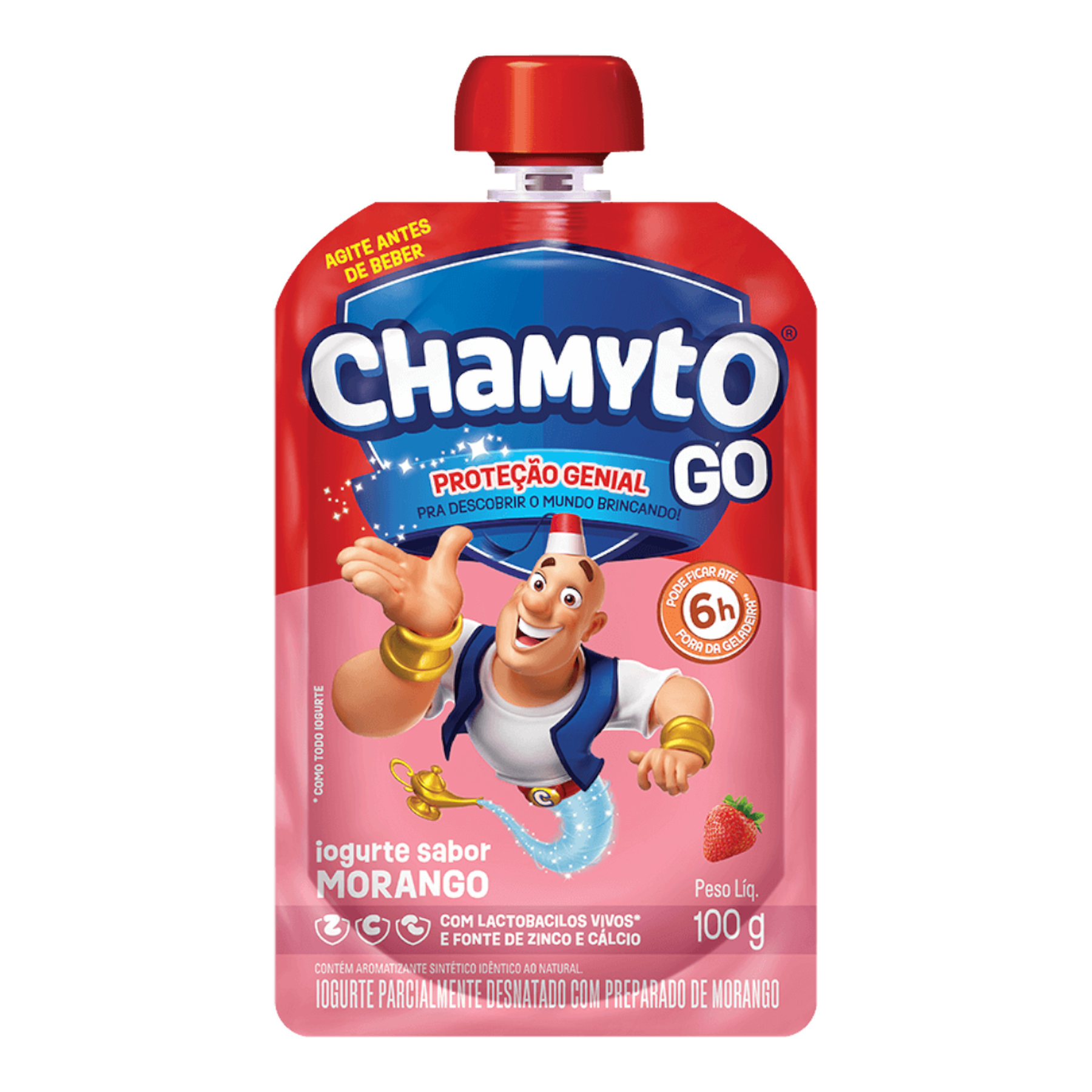Iogurte Parcialmente Desnatado Morango Nestl&eacute; Chamyto Go Squeeze 100g