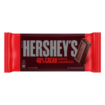 Chocolate Meio Amargo 40% Cacau Hersheys Pacote 92g