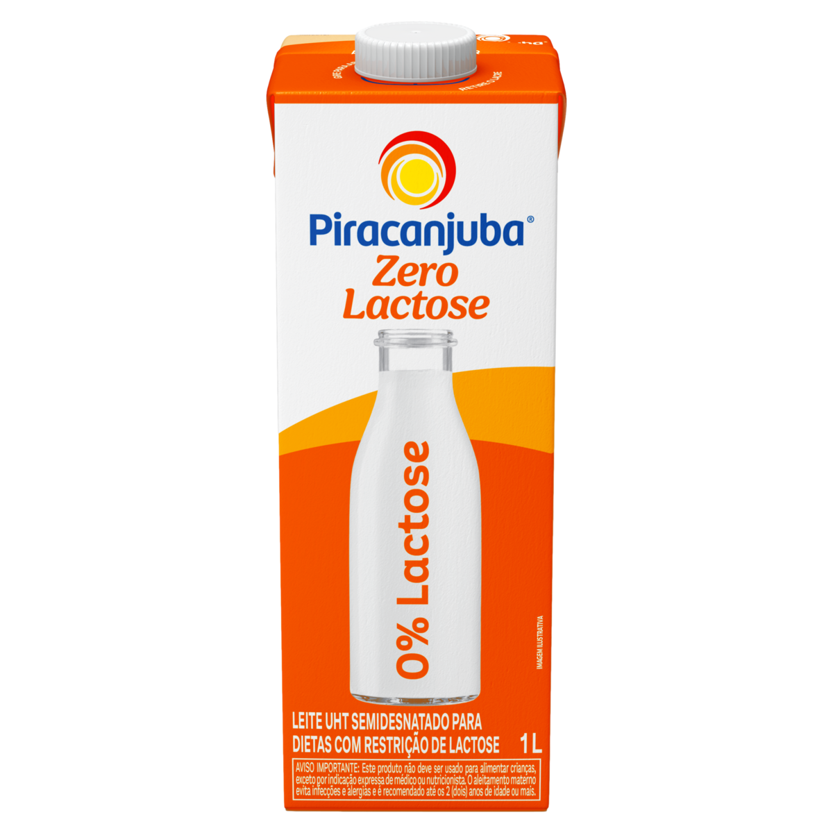 Leite UHT Semidesnatado Zero Lactose Piracanjuba Caixa com Tampa 1l