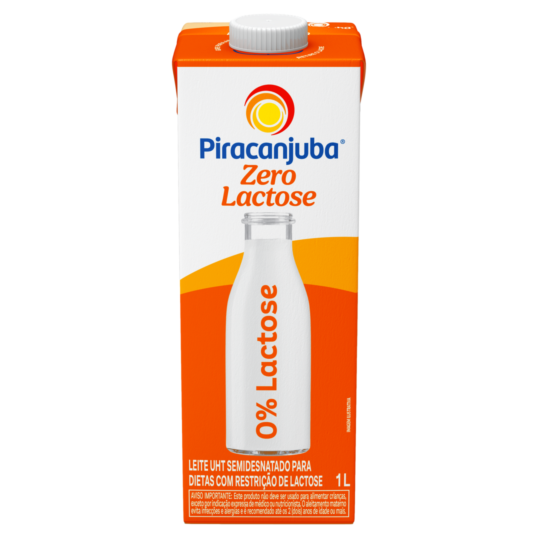 Leite UHT Semidesnatado Zero Lactose Piracanjuba Caixa com Tampa 1l