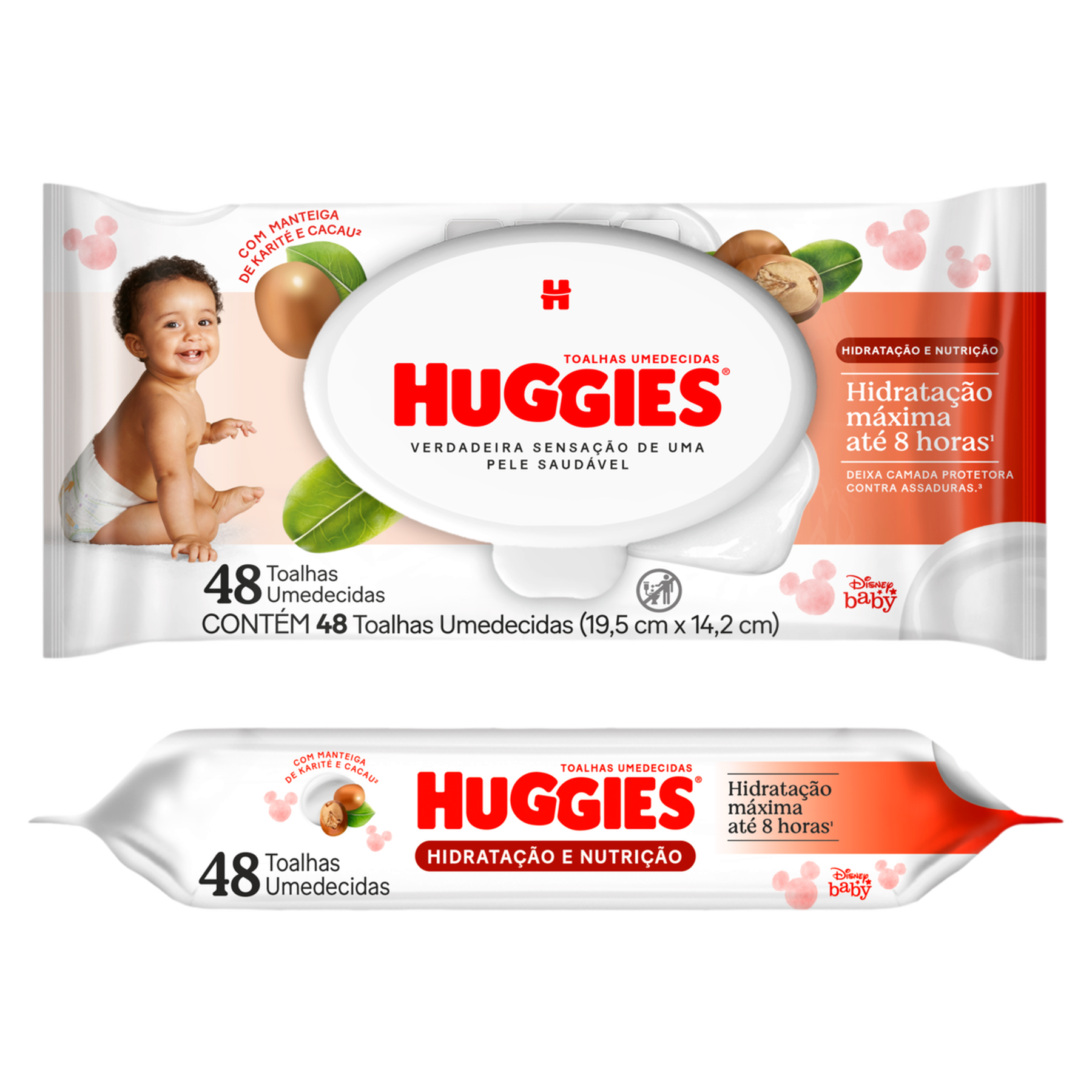 Toalha Umedecida Hidrata&ccedil;&atilde;o e Nutri&ccedil;&atilde;o Disney Baby Huggies Pacote 48 Folhas