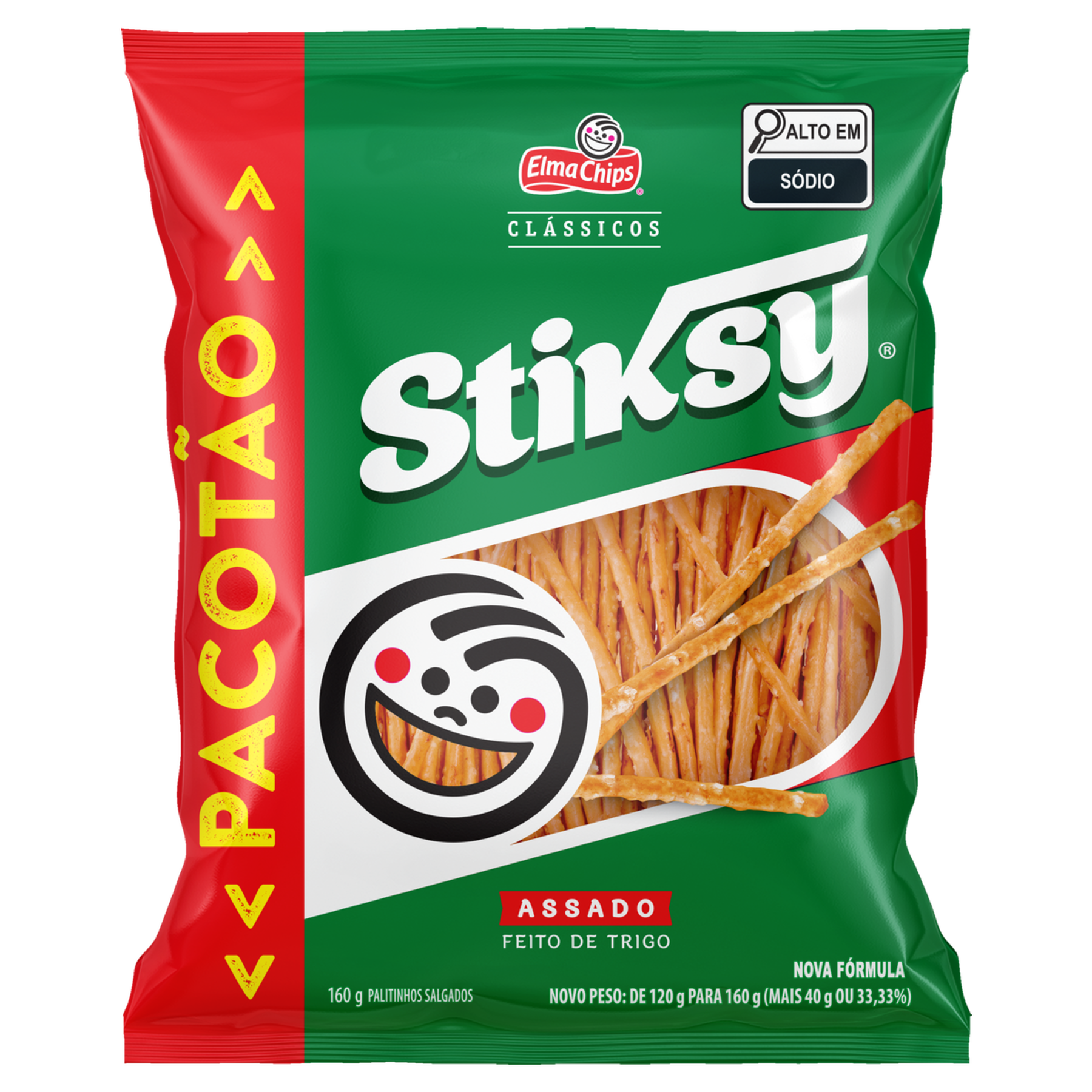 Palitinho de Trigo Stiksy Elma Chips Pacote 160g