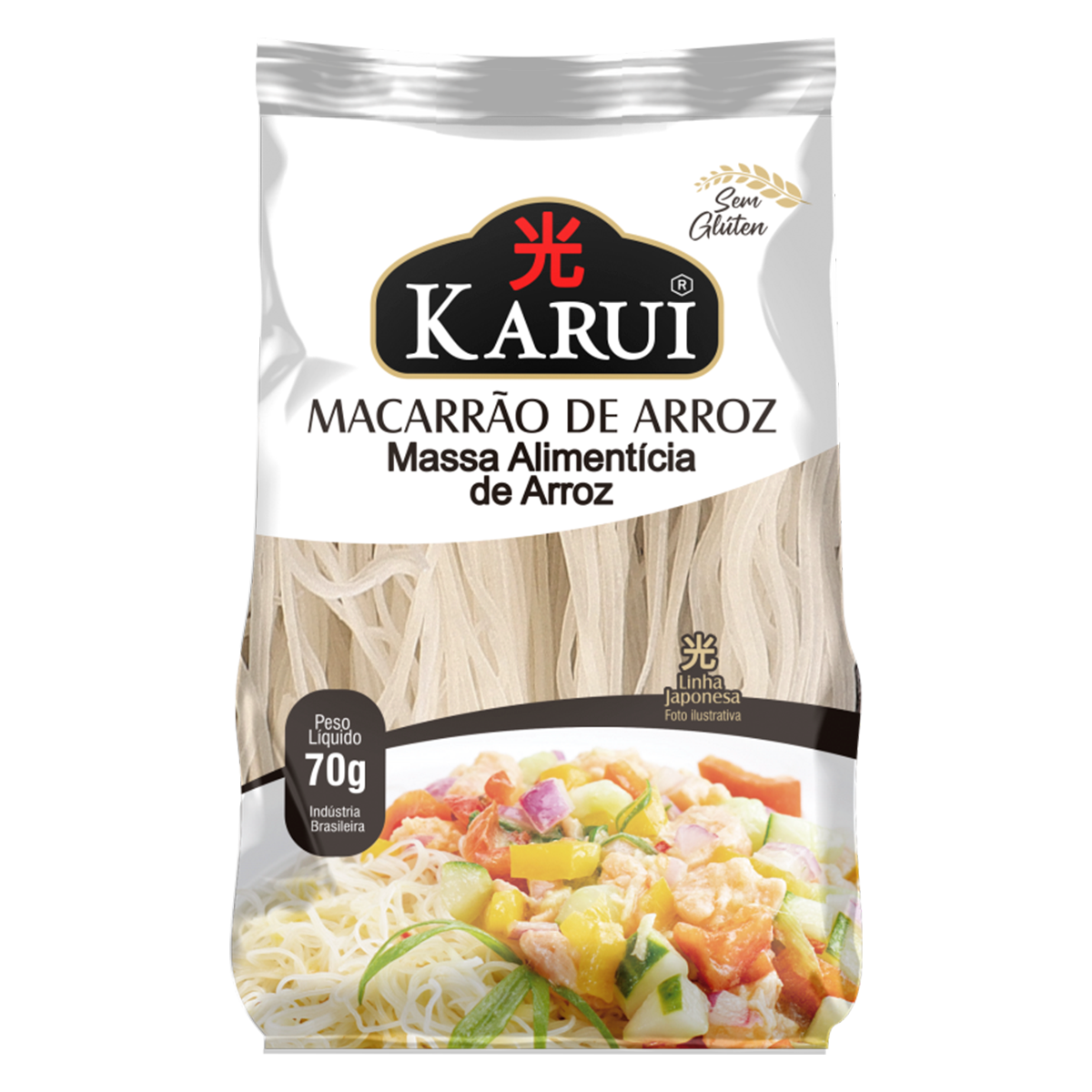 Macarr&atilde;o de Arroz sem Gl&uacute;ten Karui Pacote 70g