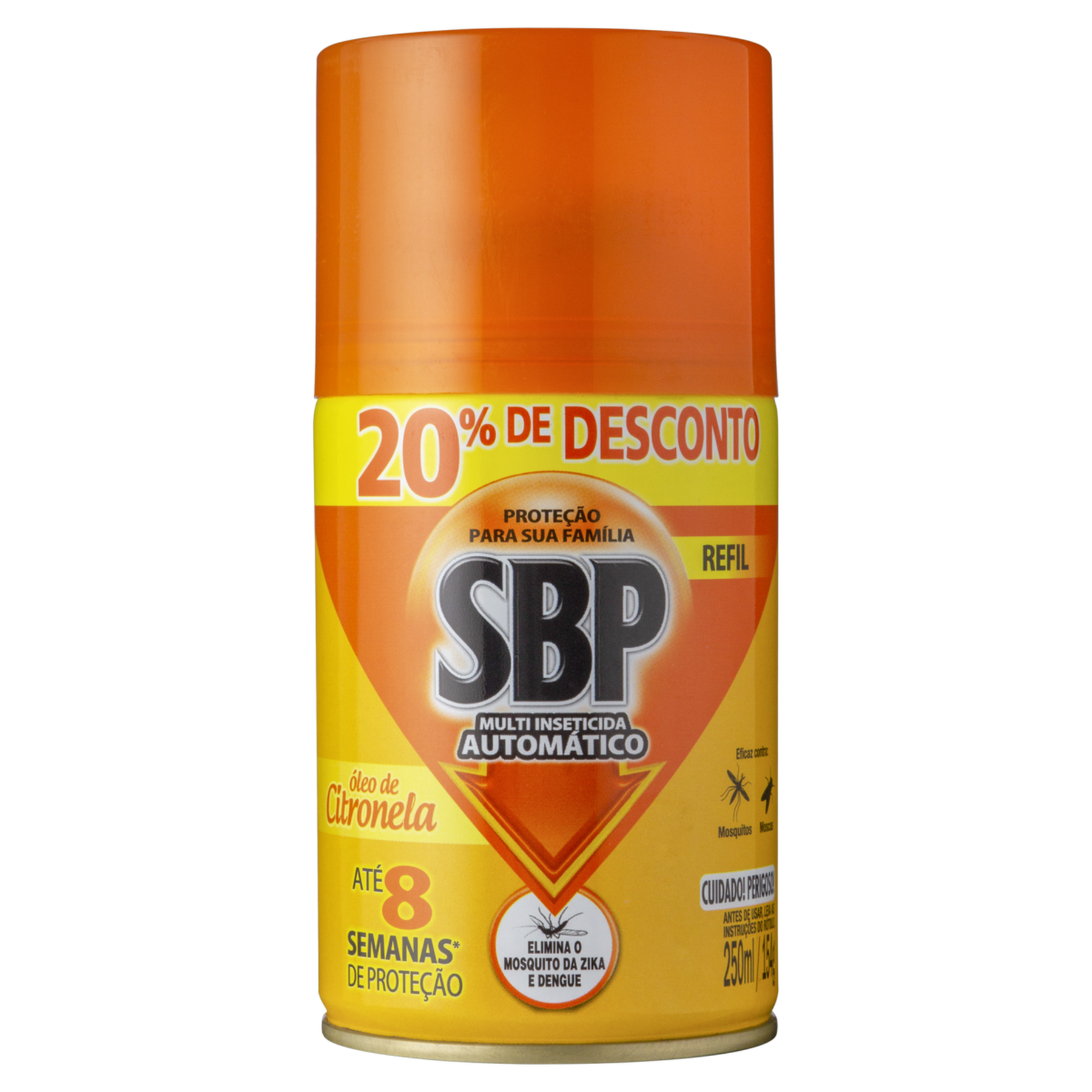 Multi-Inseticida Autom&aacute;tico &Oacute;leo de Citronela SBP Frasco 250ml Refil Gr&aacute;tis 20% de Desconto&nbsp;