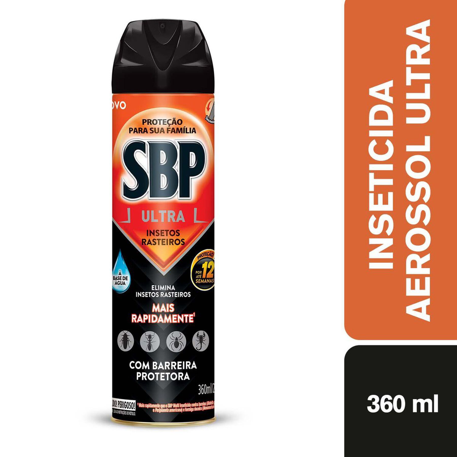 Inseticida Aerossol Ultra &agrave; Base de &Aacute;gua SBP Frasco 360ml