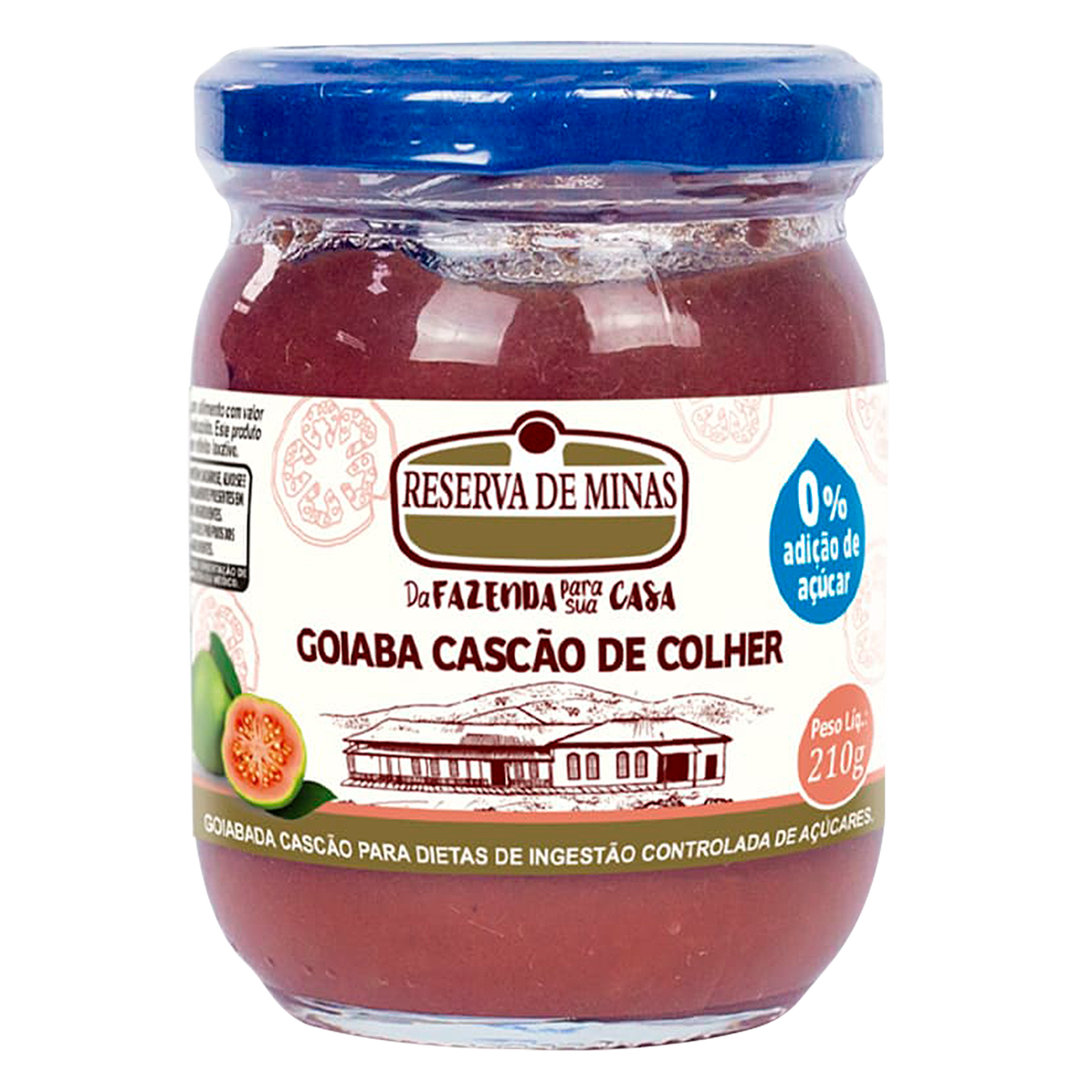 Goiabada Casc&atilde;o de Colher Zero Adi&ccedil;&atilde;o de A&ccedil;&uacute;car Reserva de Minas 210g