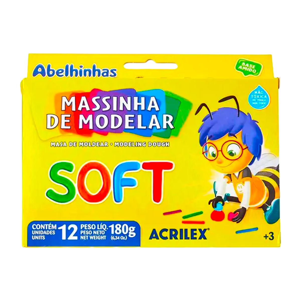 Massa Modelar Acrilex Soft 12 Cores
