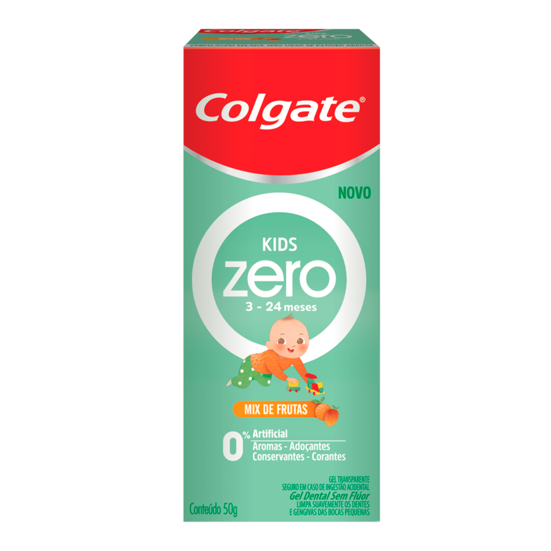 Gel Dental sem Flúor Mix de Frutas Kids Zero Colgate Caixa 50g