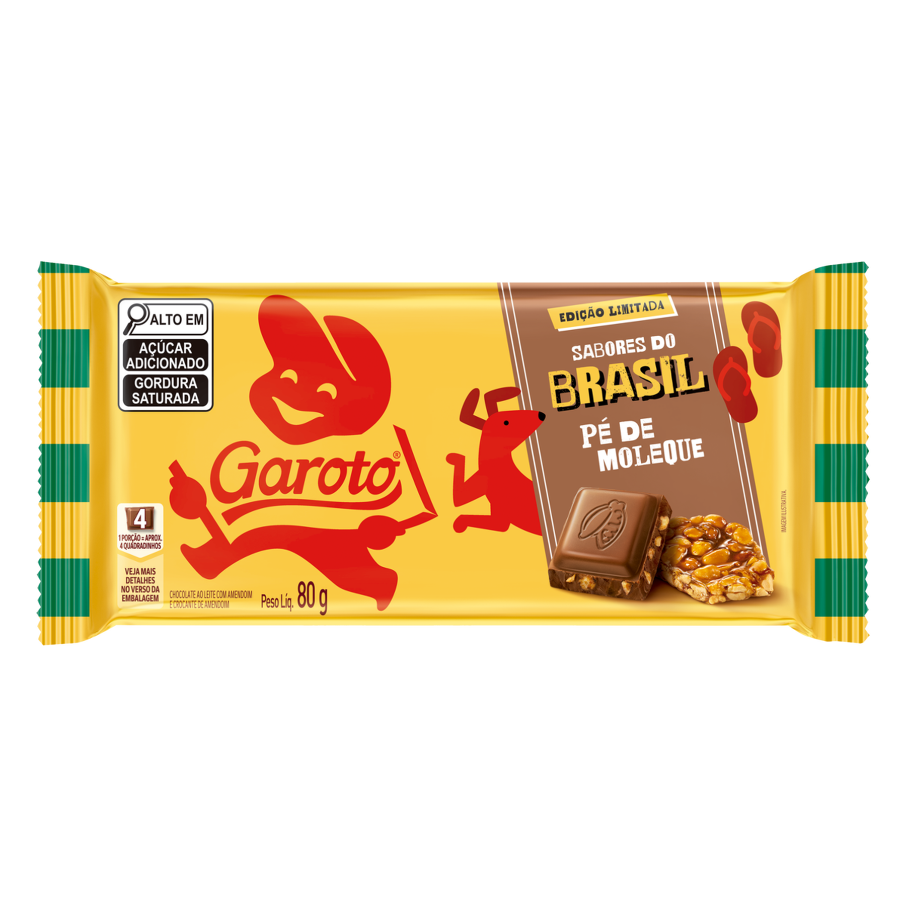 Chocolate ao Leite P&eacute; de Moleque Garoto Pacote 80g - Edi&ccedil;&atilde;o Limitada Sabores do Brasil&nbsp;