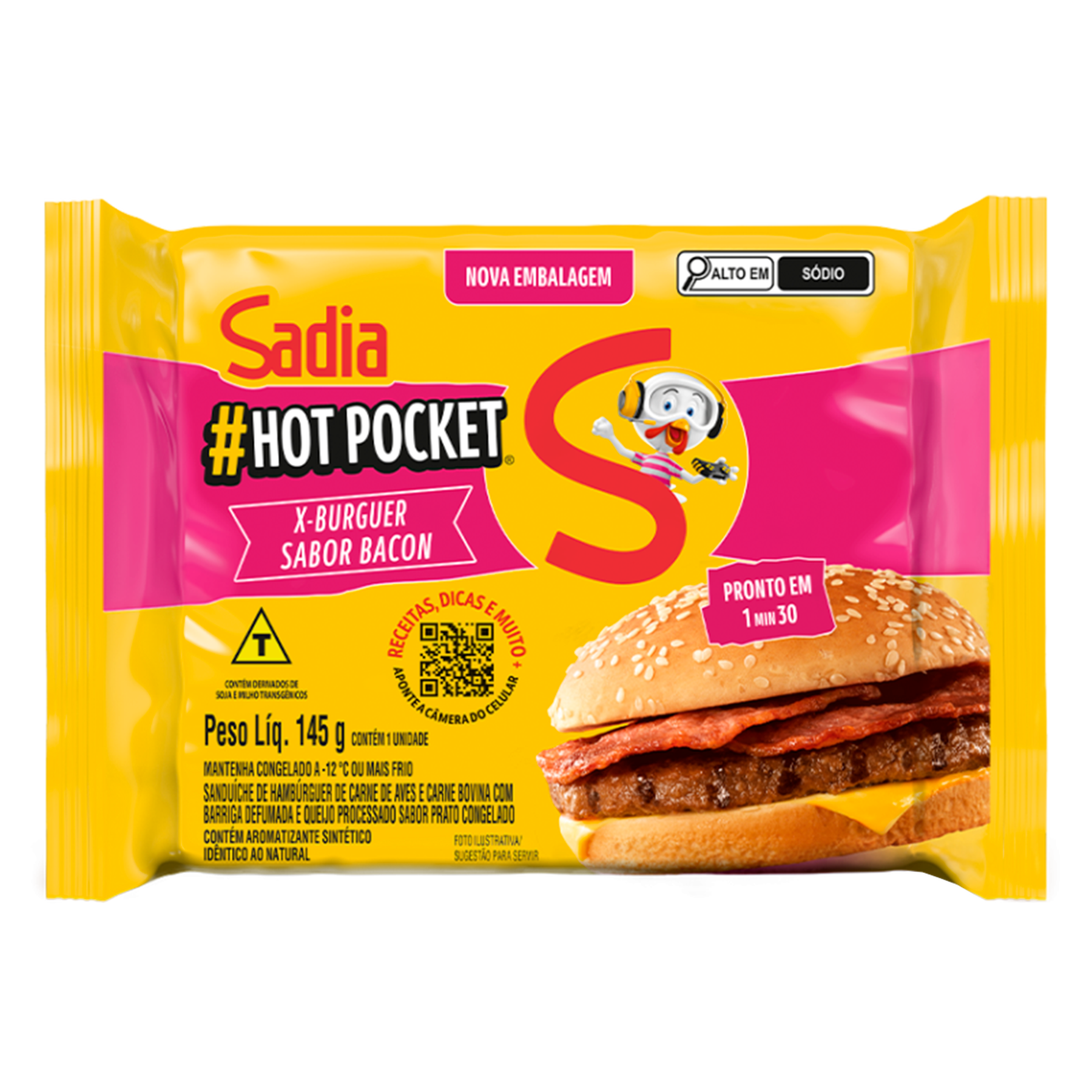 Sanduíche Hot Pocket X-Bacon Sadia Pacote 145g