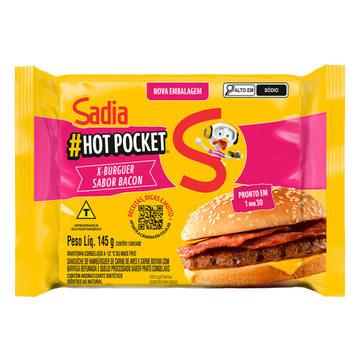 Sanduíche Hot Pocket X-Bacon Sadia Pacote 145g