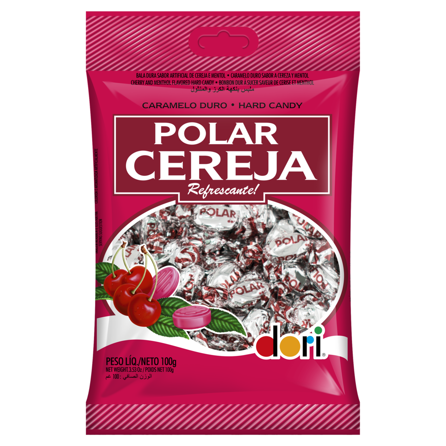 Bala Polar Cereja Dori Pacote 100g
