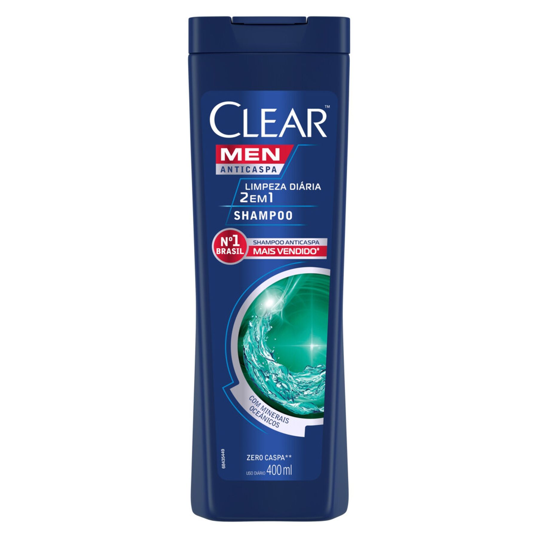 Shampoo 2 em 1 Anticaspa Clear Men Limpeza Diária Frasco 400ml