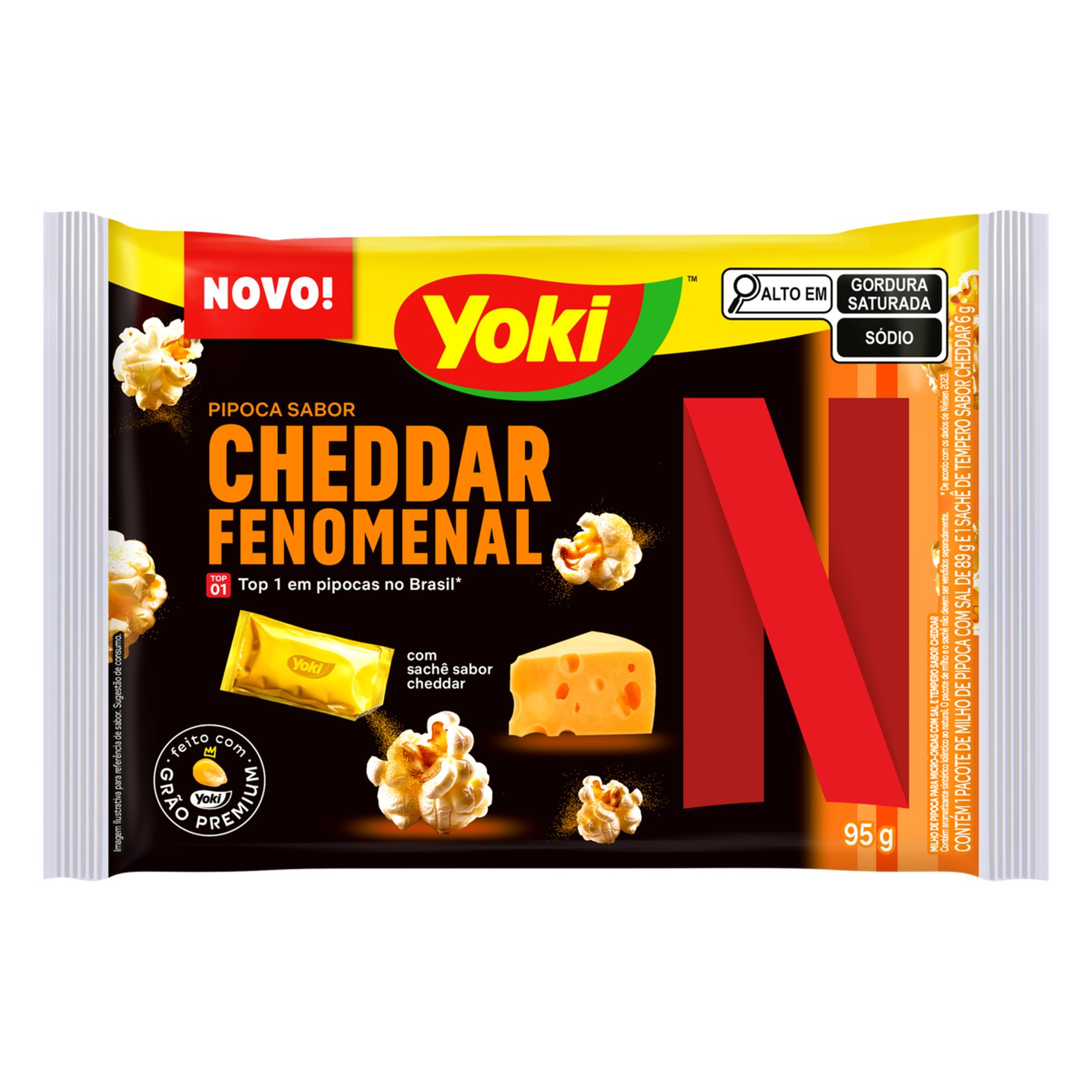 Pipoca para Micro-Ondas Cheddar Fenomenal Netflix Yoki Pacote 95g