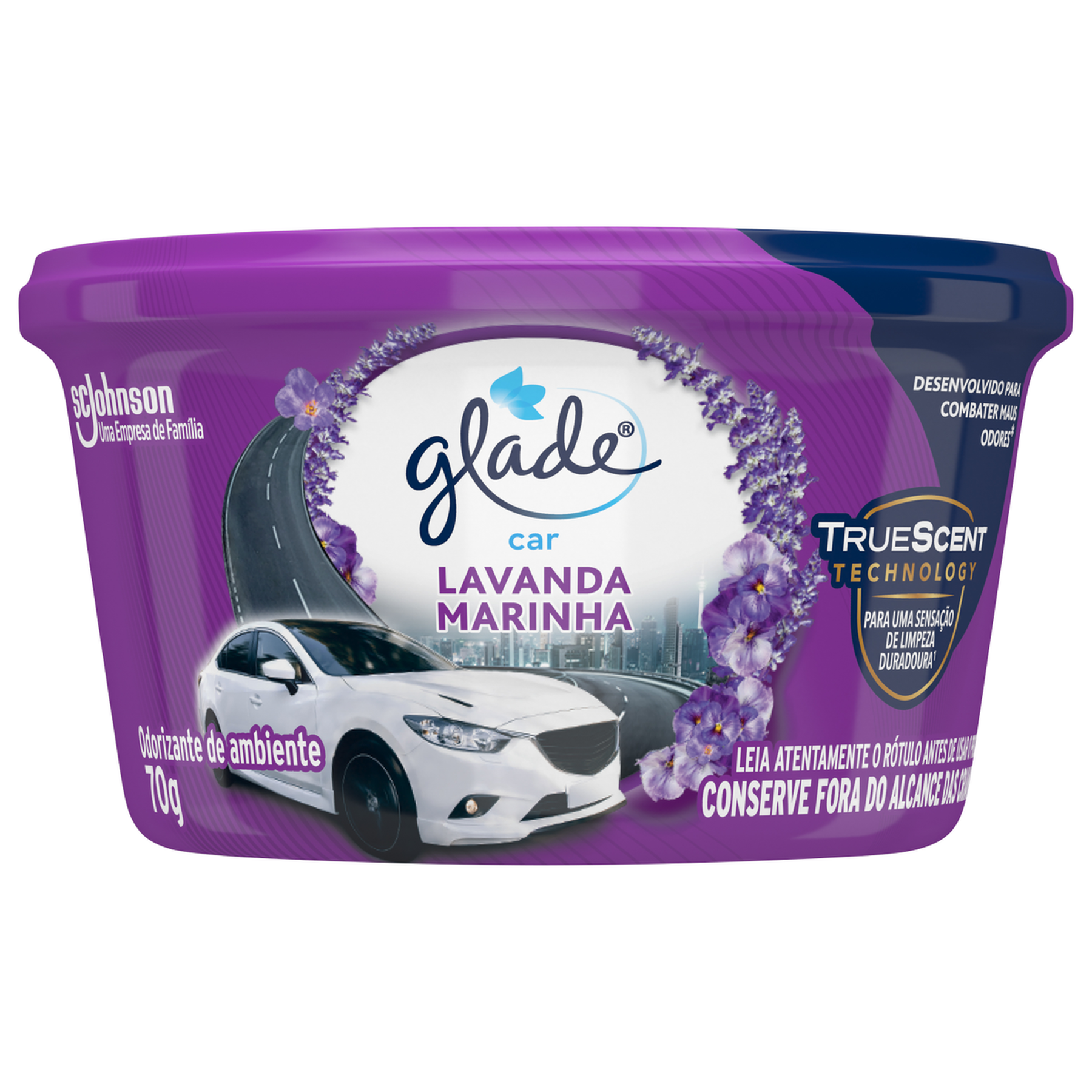 Odorizador Automotivo Lavanda Marinha Glade Car Pote 70g