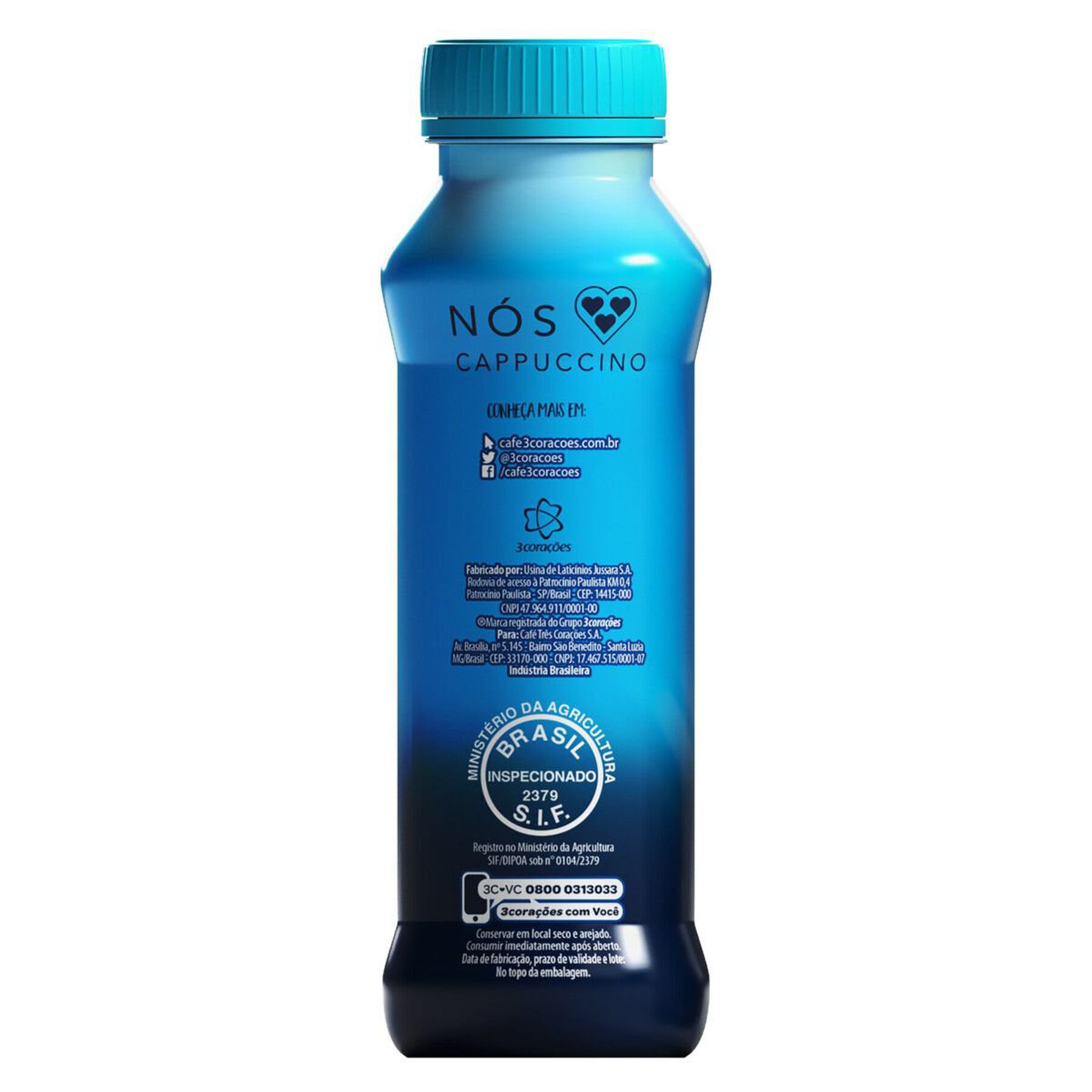 Bebida Láctea Cappuccino Balance Zero Lactose 3 Corações Frasco 260ml