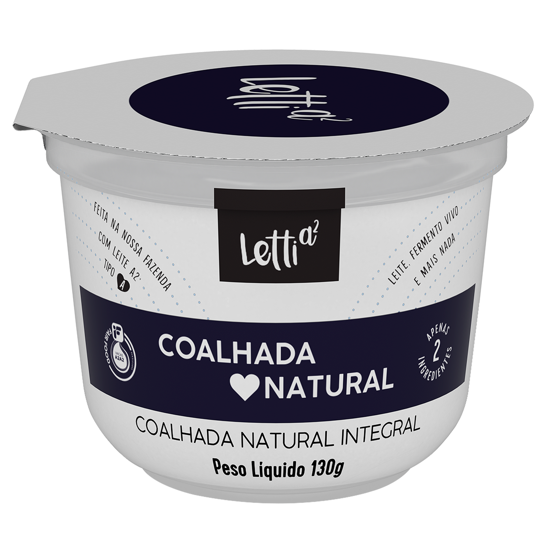 Coalhada Integral Natural Letti a&sup2; Pote 130g&nbsp;