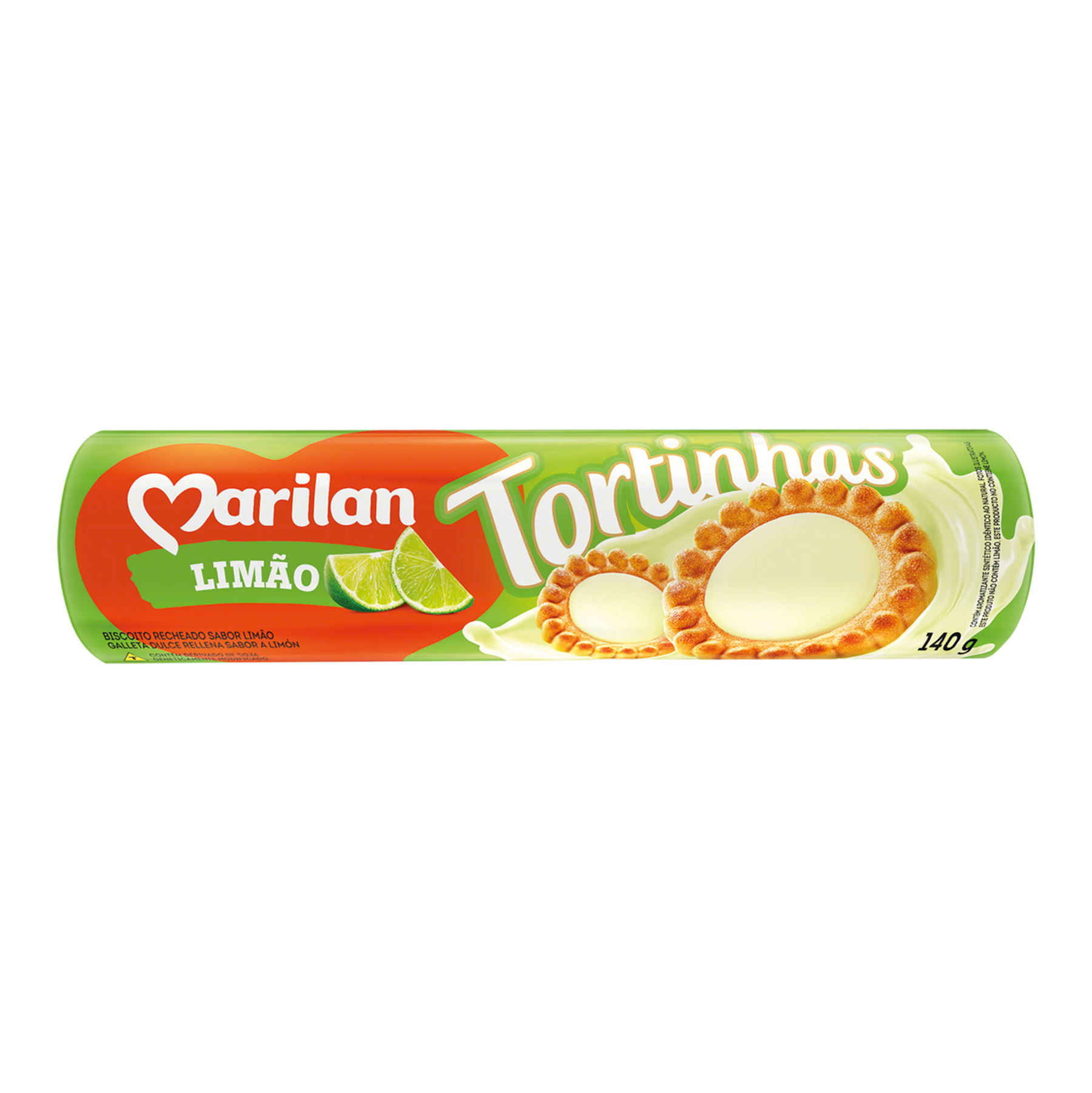 Biscoito Recheado Limão Tortinhas Marilan Pacote 140g