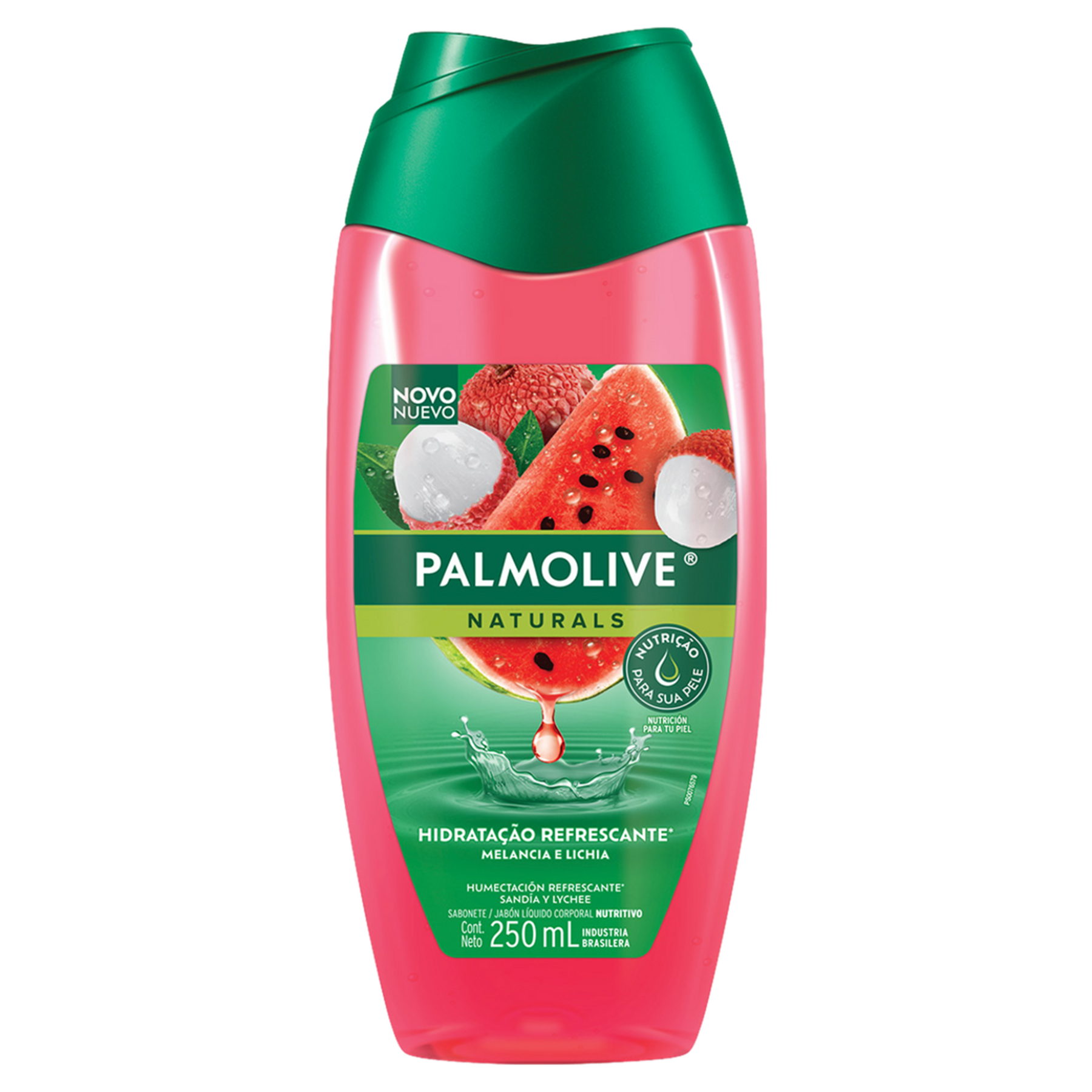 Sabonete L&iacute;quido Hidrata&ccedil;&atilde;o Refrescante Melancia e Lichia Palmolive Naturals Frasco 250ml