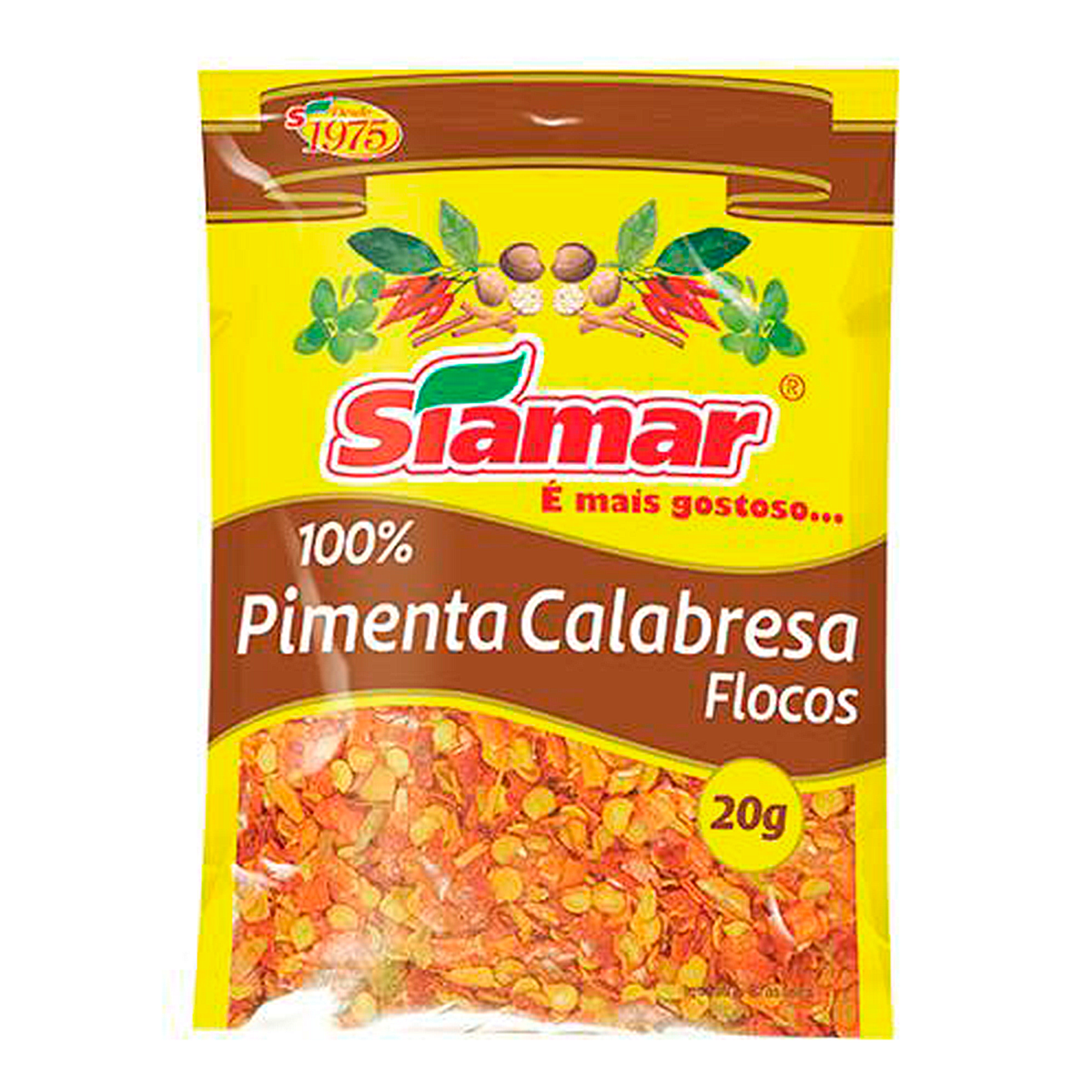 Pimenta Calabresa em Flocos Siamar Pacote 20g&nbsp;
