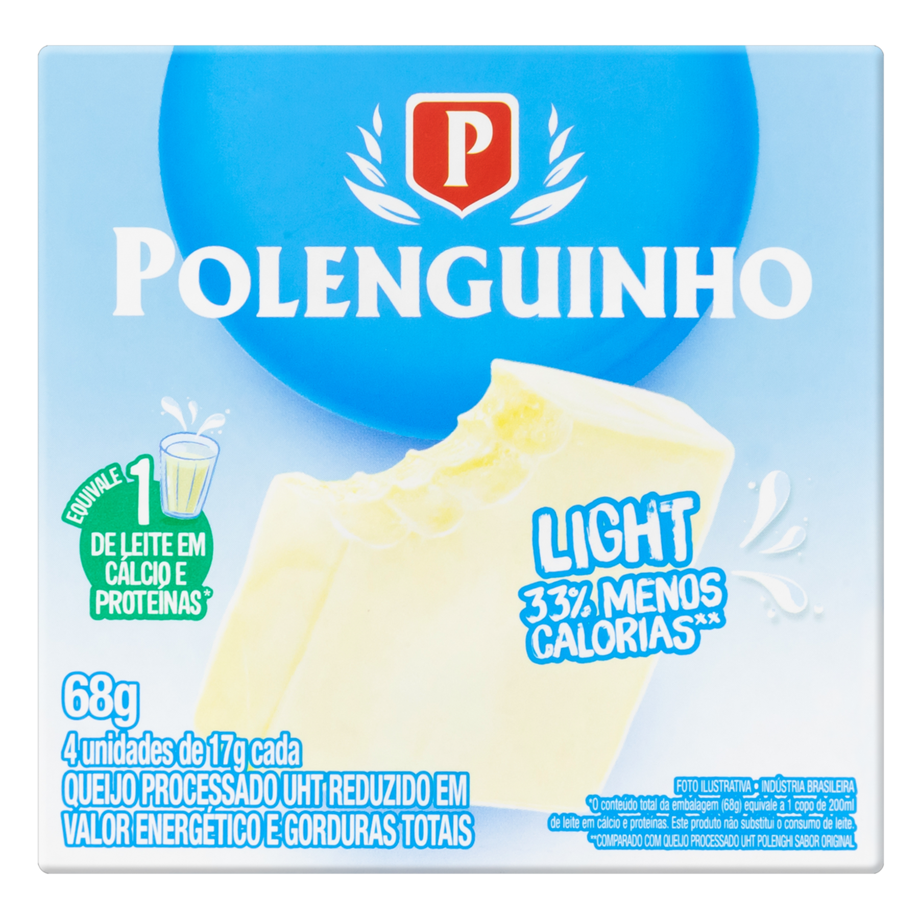 Queijo Processado UHT Light Polenguinho 68g 4 Unidades