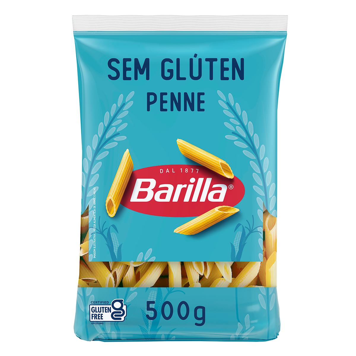 Macarr&atilde;o de Arroz e Milho Penne sem Gl&uacute;ten Barilla Pacote 500g