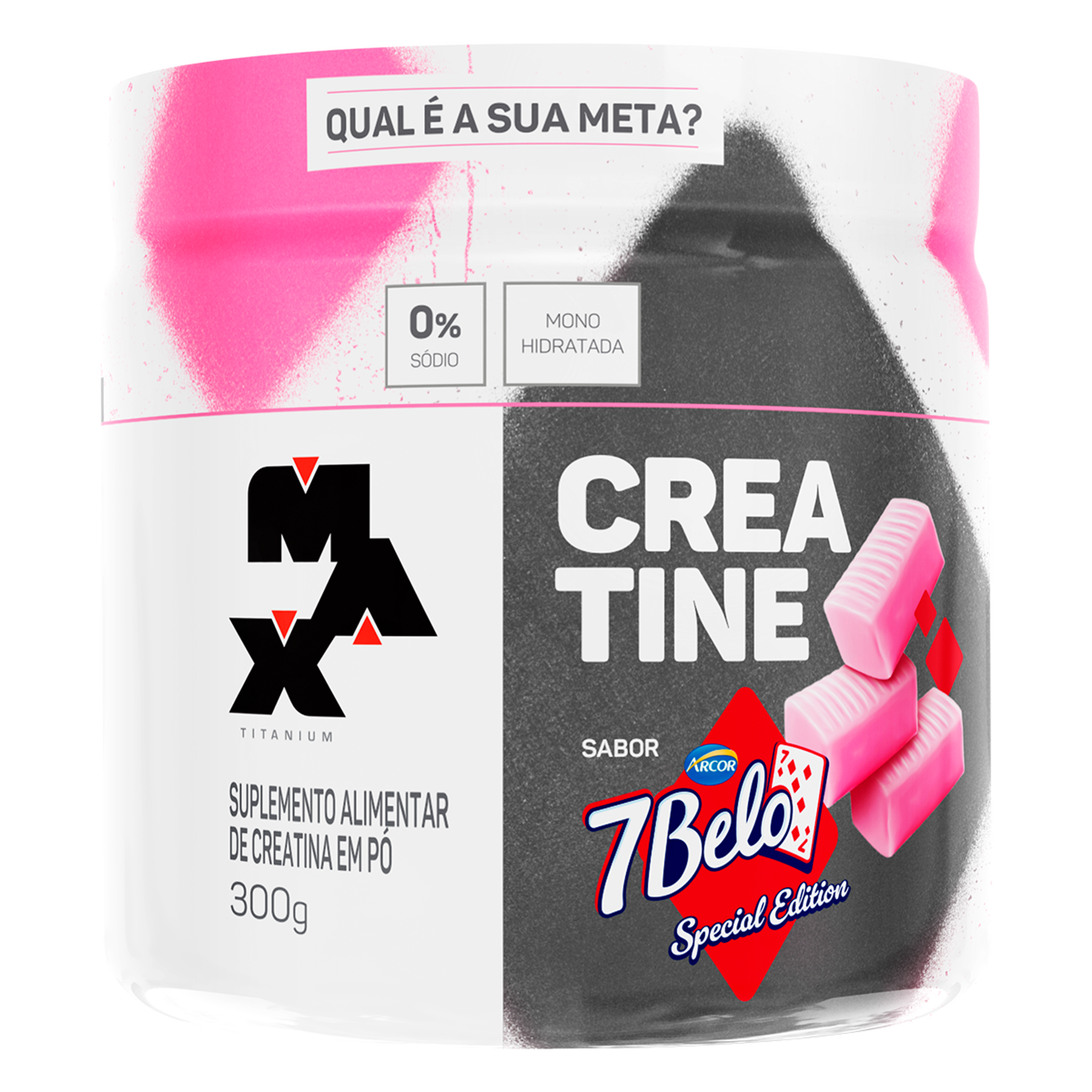 Suplemento Alimentar de Creatina em P&oacute; 7 Belo Max Titanium Pote 300g