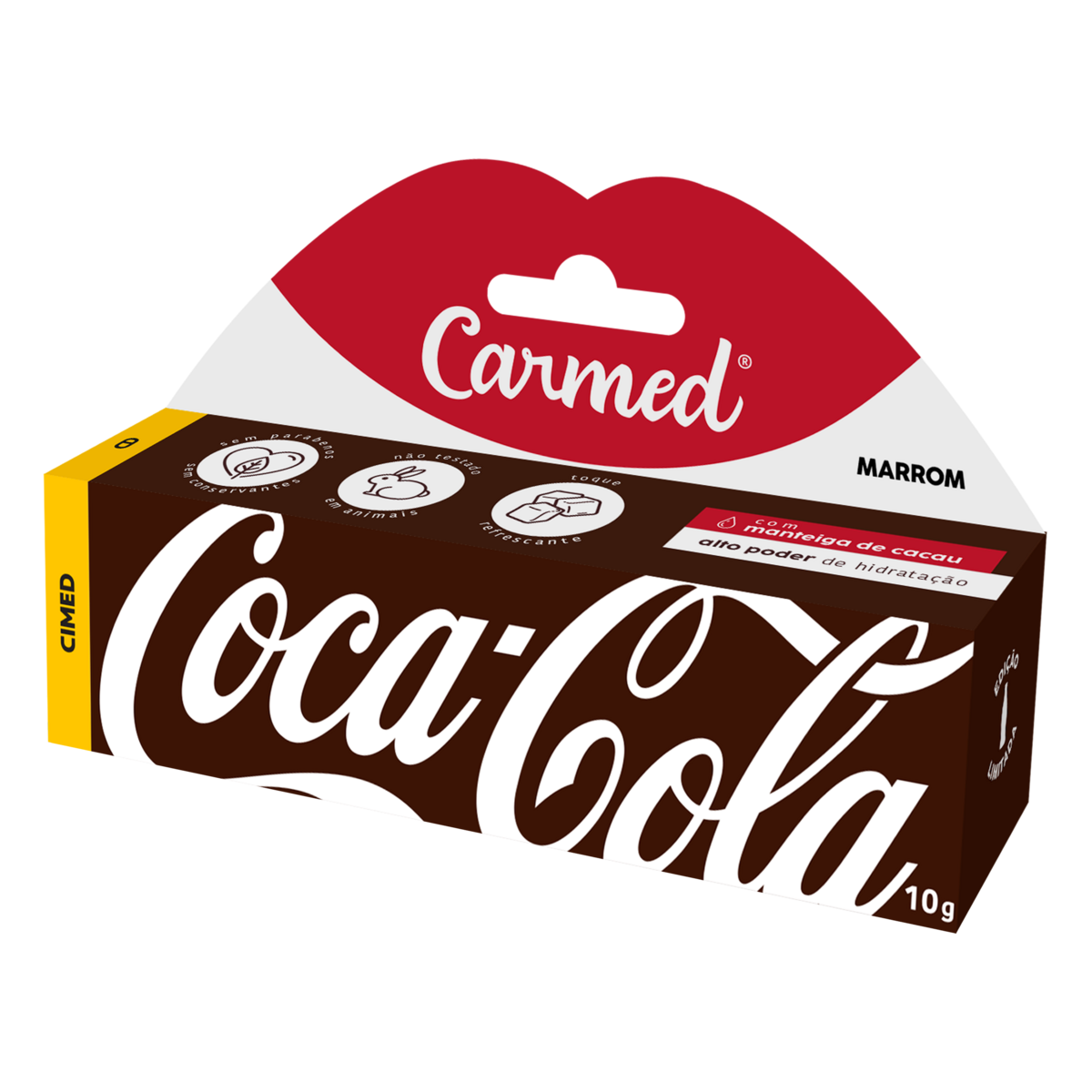 Hidratante Labial Marrom Coca-Cola Carmed Caixa 10g