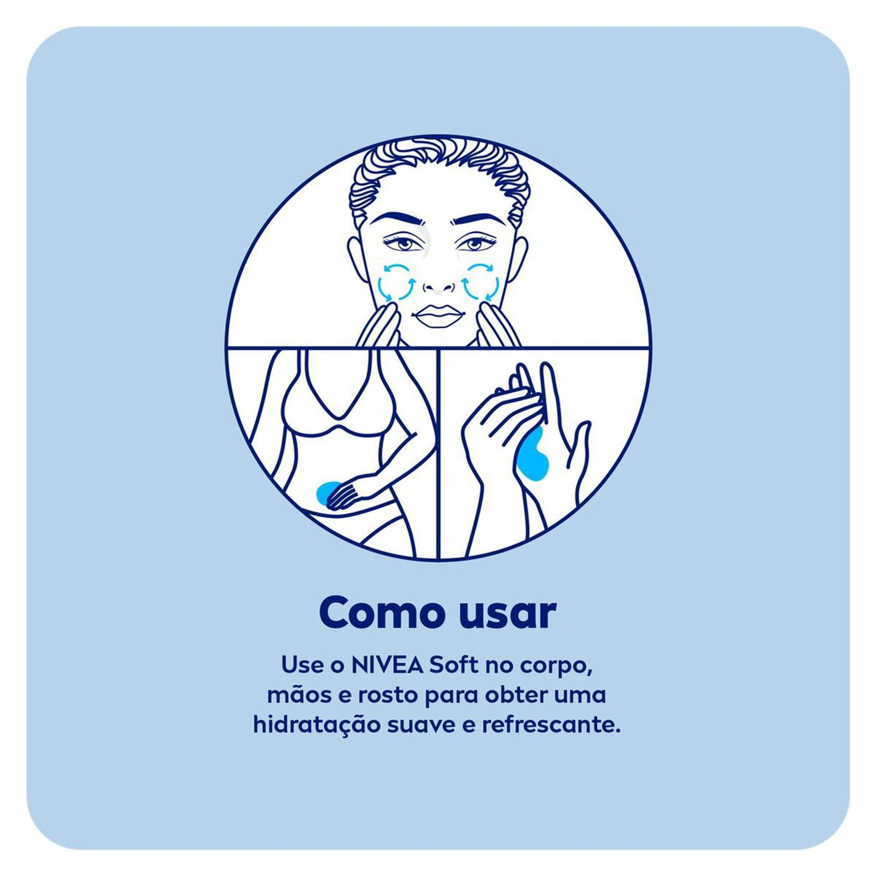 Hidratante Suave para Rosto, Corpo e M&atilde;os Nivea Soft Pote 98g&nbsp;