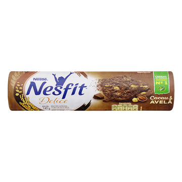 Biscoito Integral Cacau & Avelã Nestlé Nesfit Delice Pacote 140g