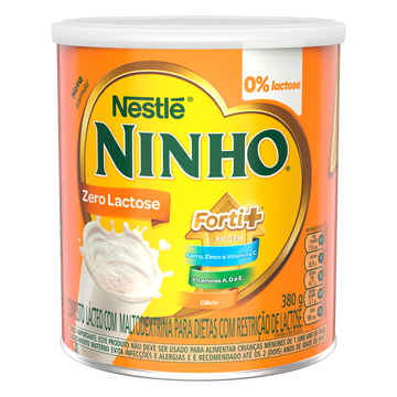 Composto Lácteo Zero Lactose Ninho Forti+ Lata 380g