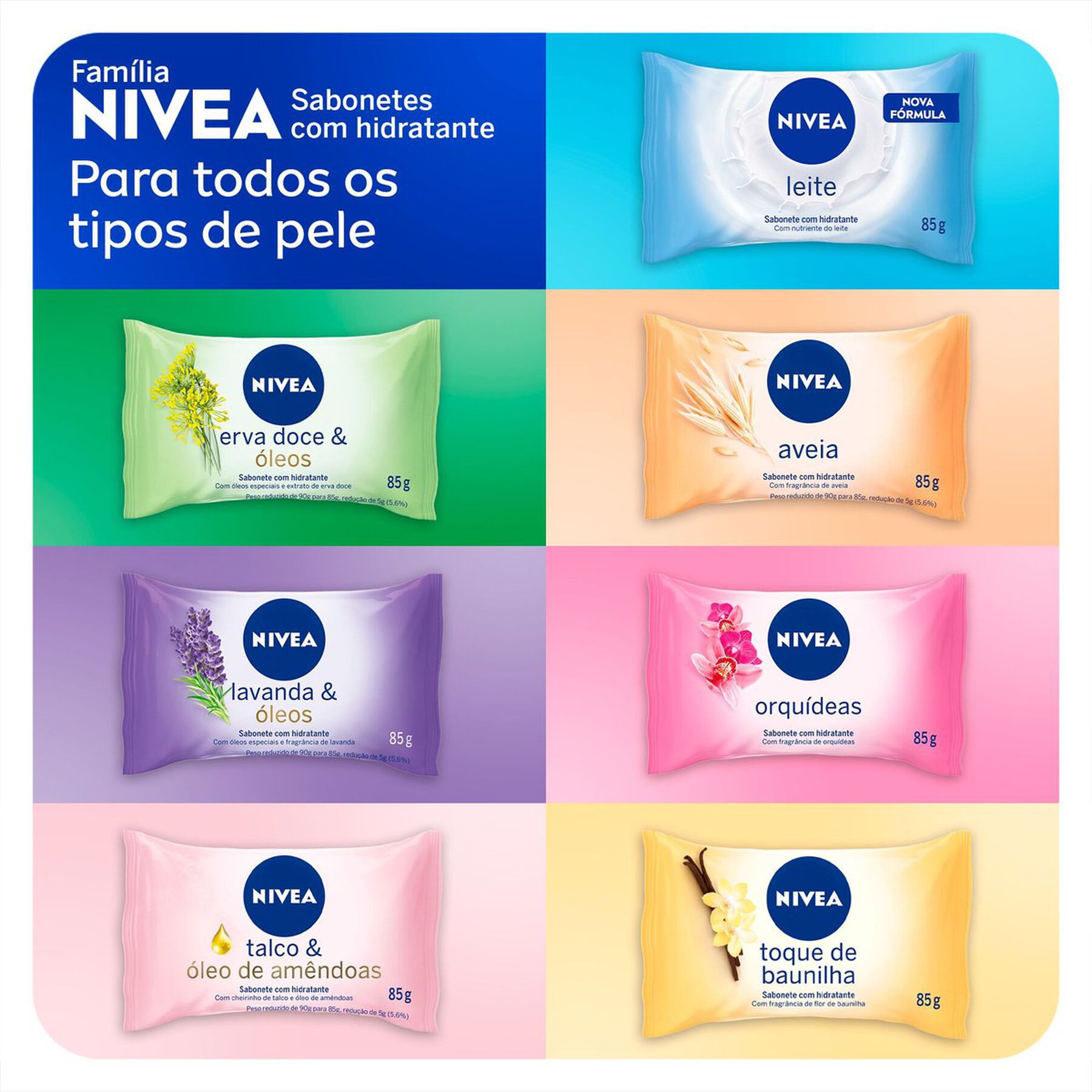 Sabonete em Barra Hidratante Aveia Nivea Pacote 85g