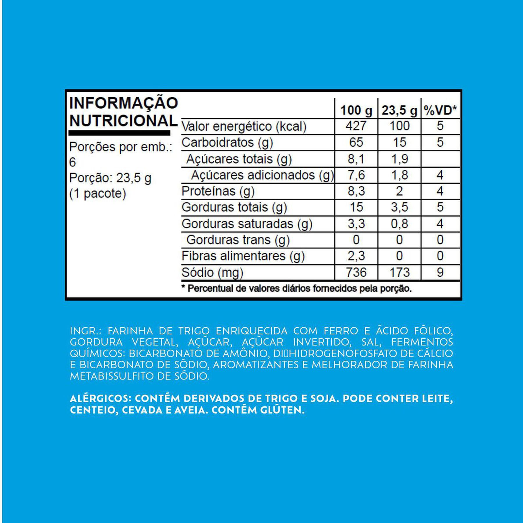 Biscoito Bacon e Provolone Club Social Pacote 141g C/6 Unidades